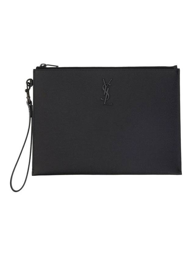 YSL Saint Laurent Saint Laurent Trending Strap Tablet Clutch Bag Monogram Black