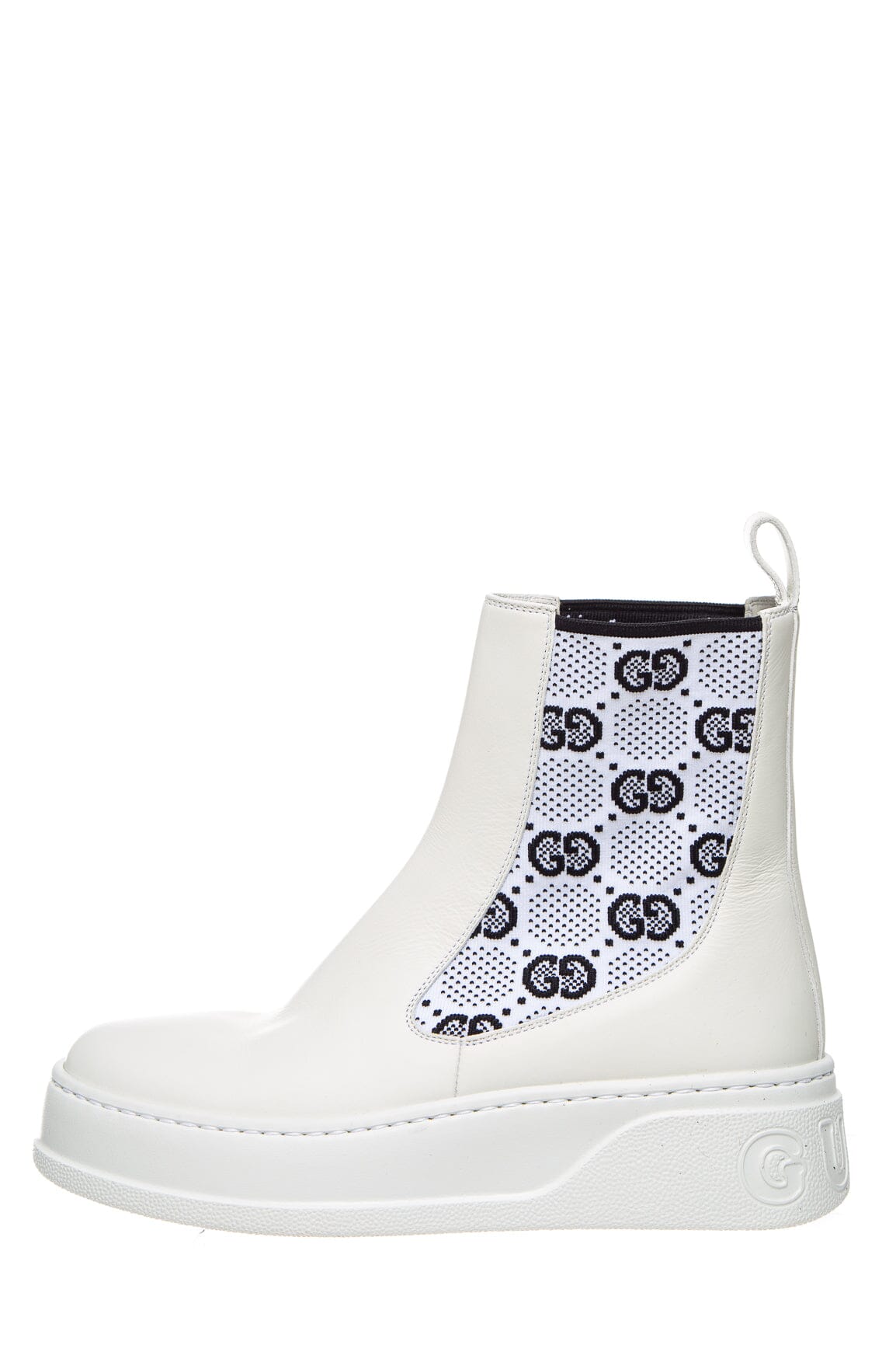 Gucci White Leather Ankle Boots SZ 37