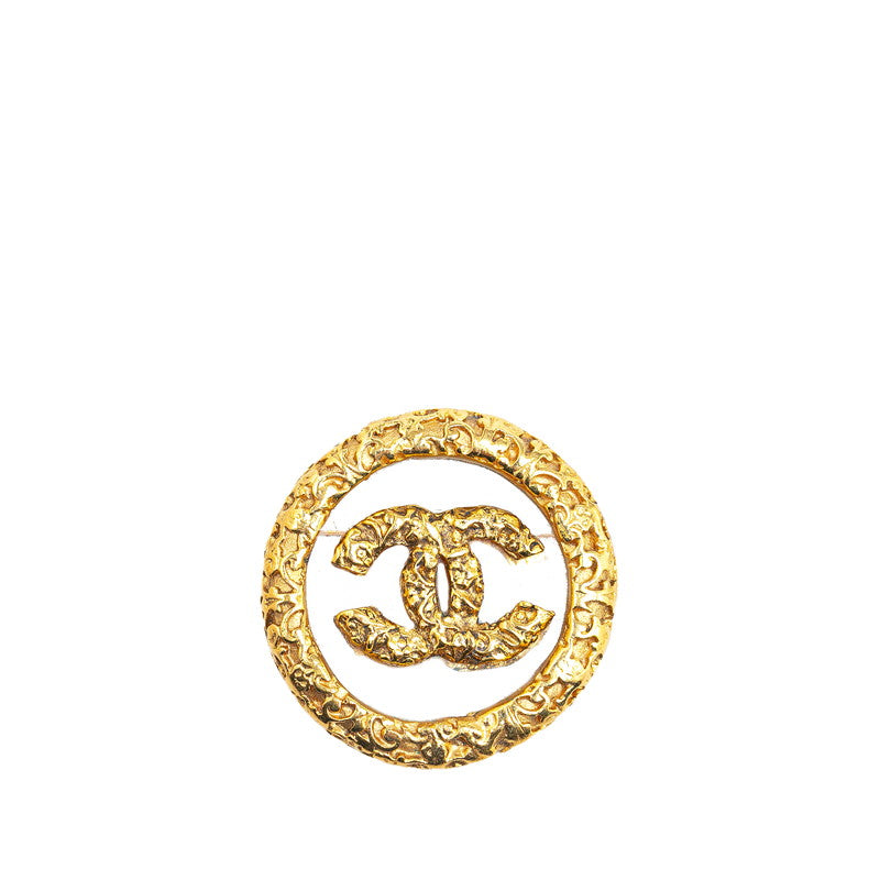 Chanel Gold Plated Coco Mark Lava Brooch Plastic 03A Bag