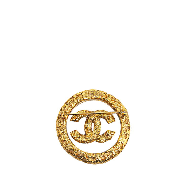 Chanel Gold Plated Coco Mark Lava Brooch Plastic 03A Bag