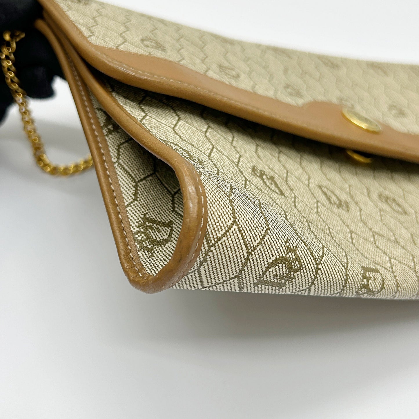 Dior Shoulder Bag Christian Pvc Auth di2020ce Leather Beige Medium