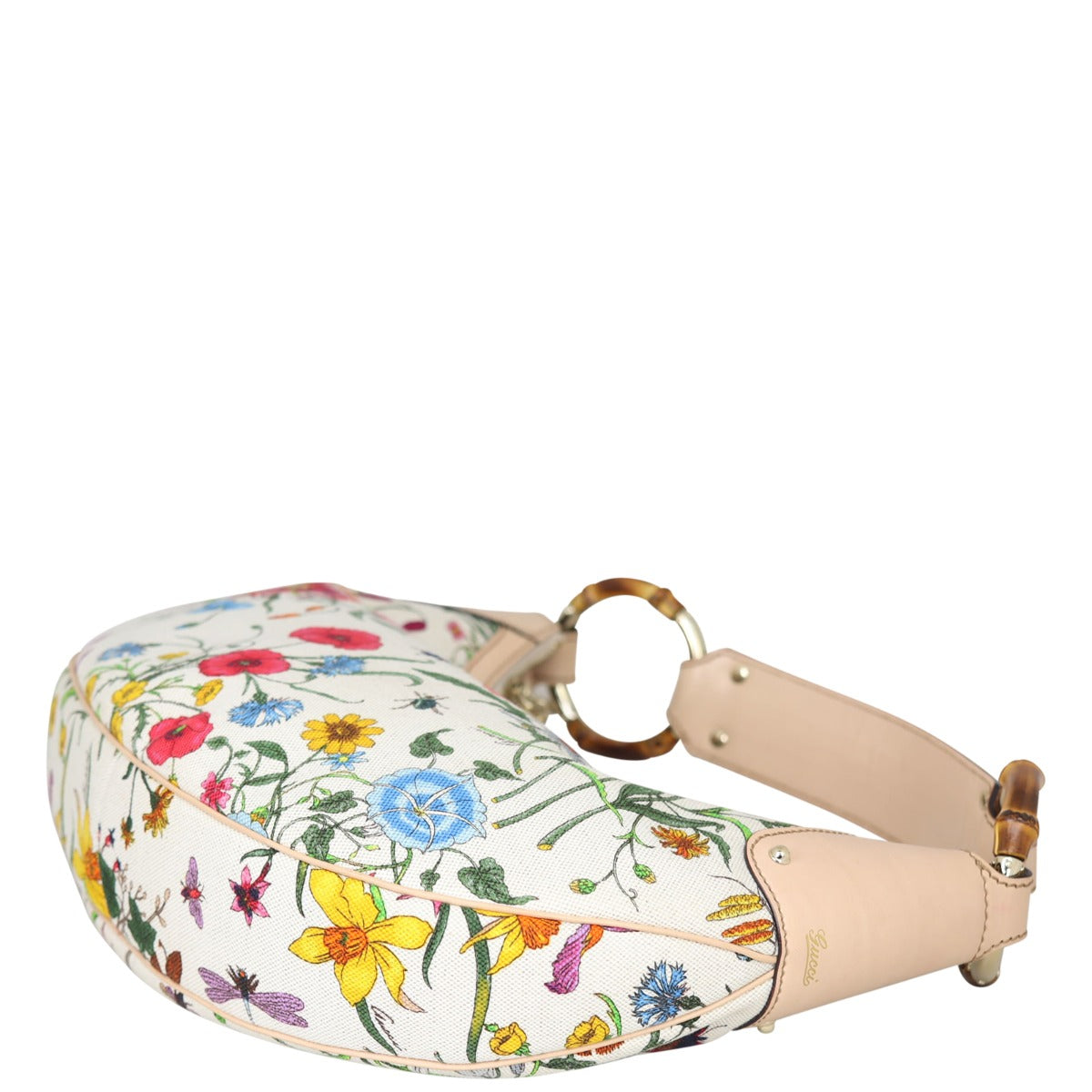 Gucci Flora Bamboo Ring Hobo