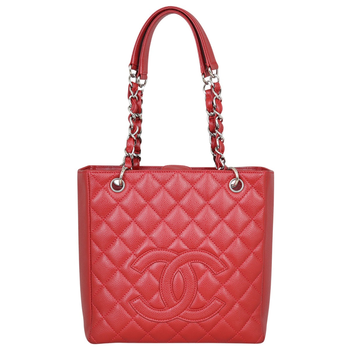 Chanel Petite Shopping Tote Red Tote Bag