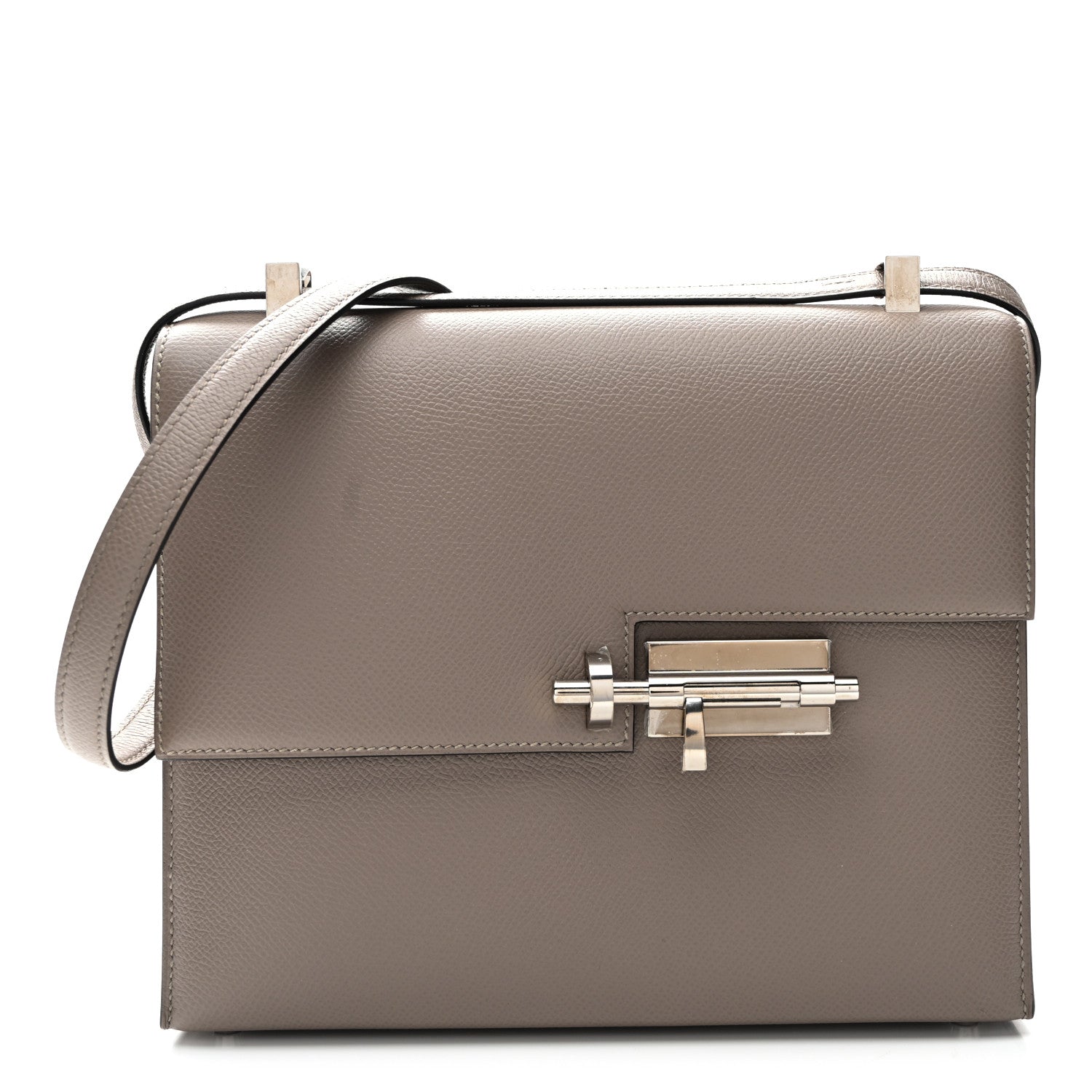 Hermes Epsom Verrou Gris Asphalte Handbag Travel Bag