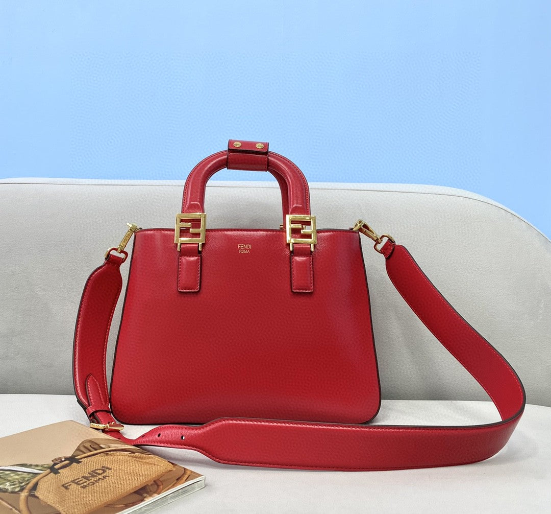 Fendi Metop Qualityum Ff Red Shoulder Bag