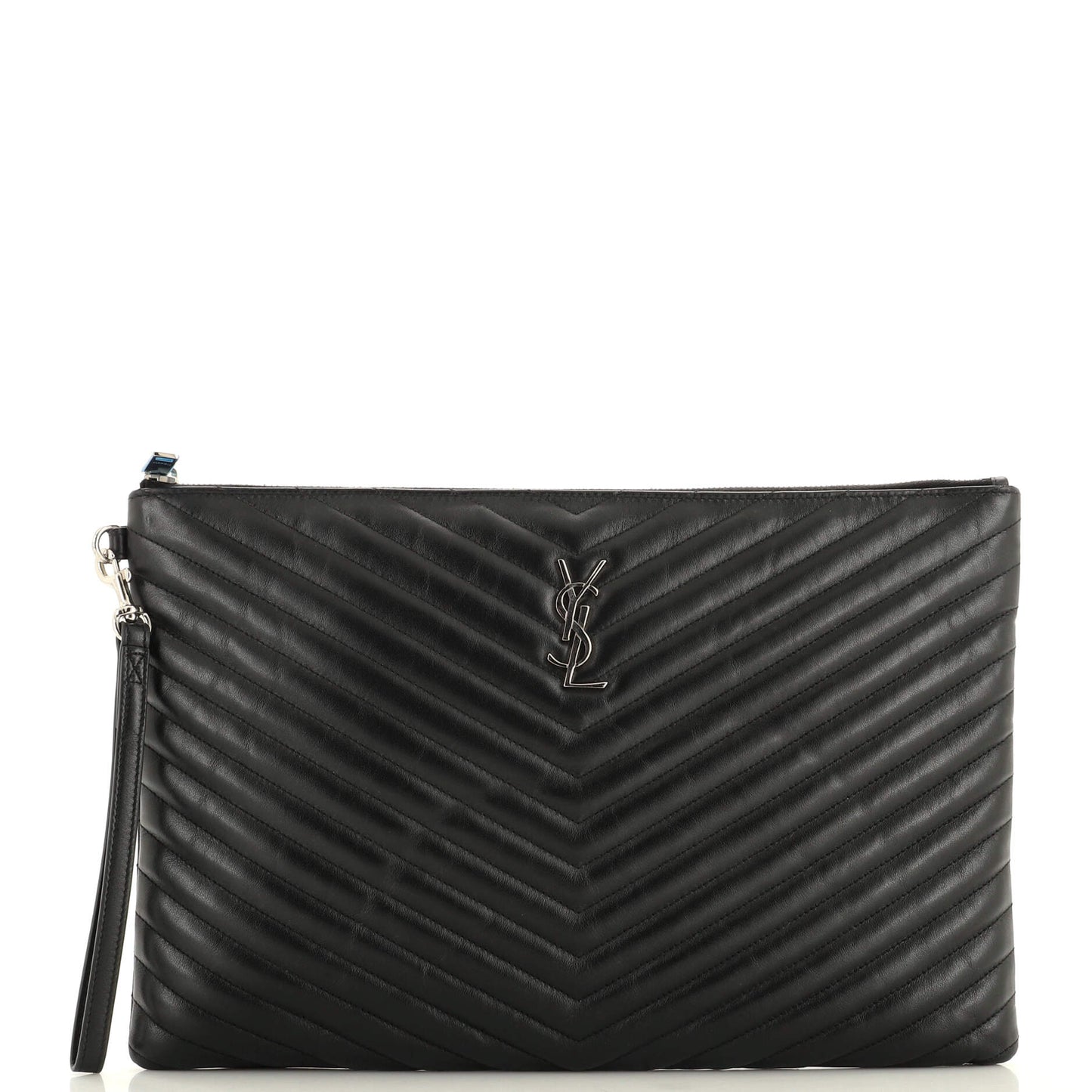YSL Saint Laurent Luxury Trending Classic Wristlet Pouch Chevron Handbag Leather Monogram Matelasse Travel Bag