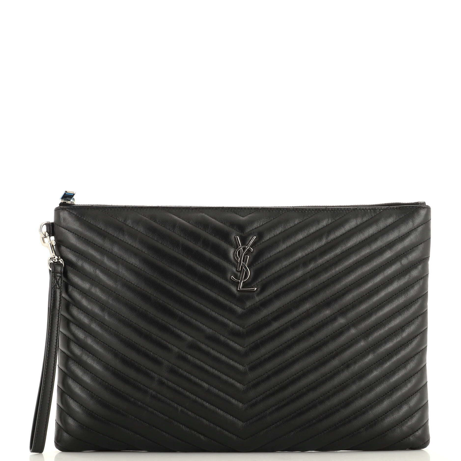 YSL Saint Laurent Luxury Trending Classic Wristlet Pouch Chevron Handbag Leather Monogram Matelasse Travel Bag