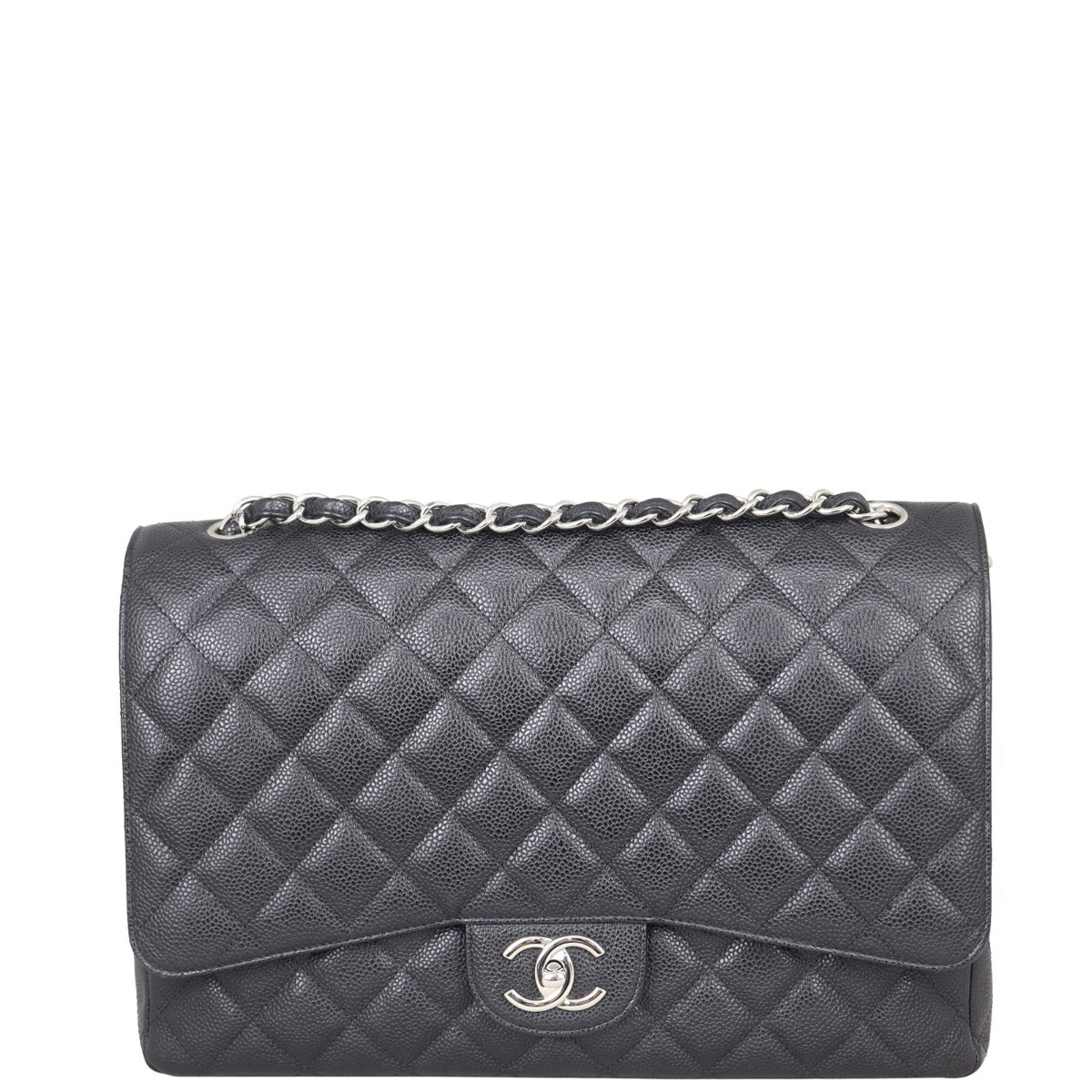 Chanel Classic Double Maxi 14 Series Handbag Black Flap