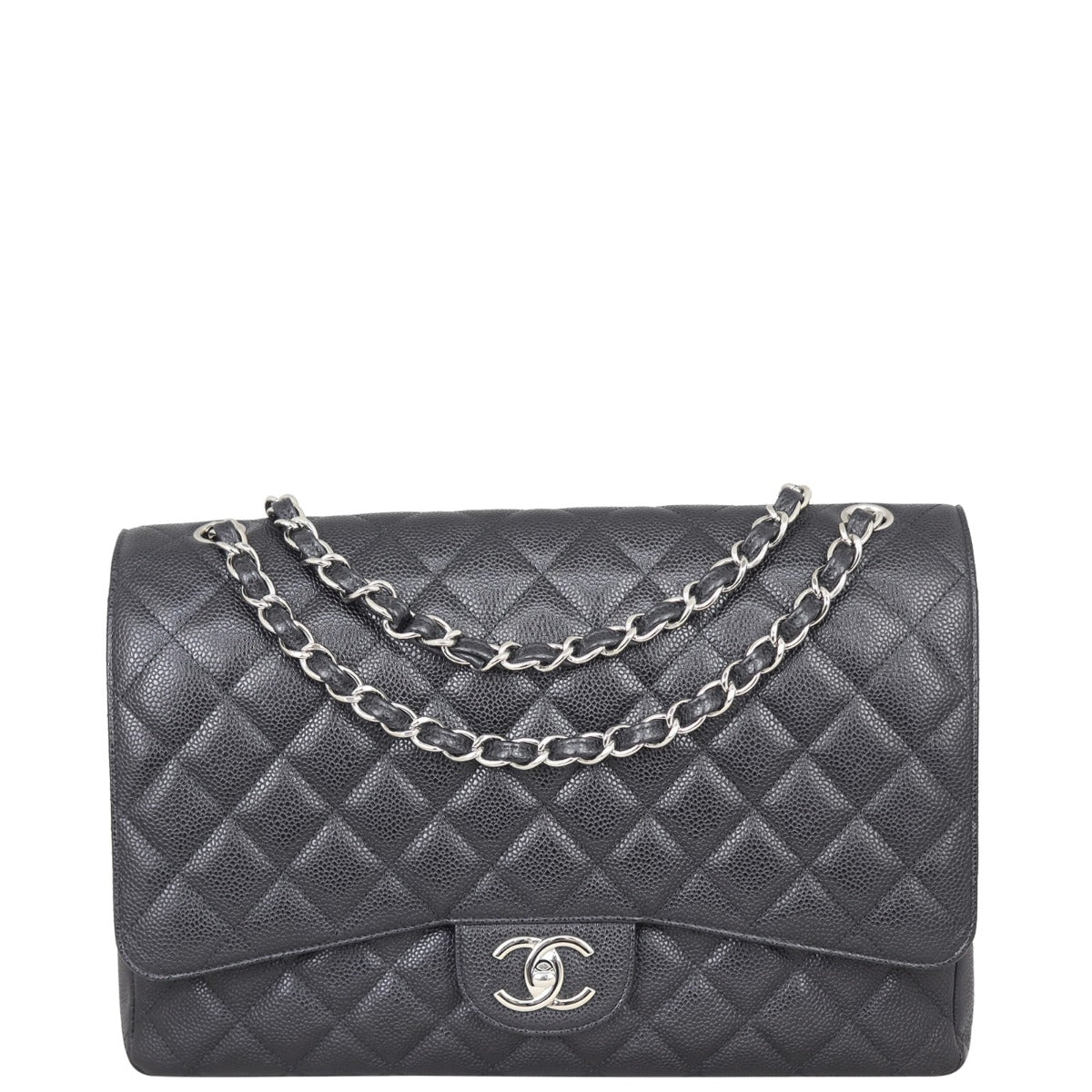 Chanel Classic Double Maxi 14 Series Handbag Black Flap