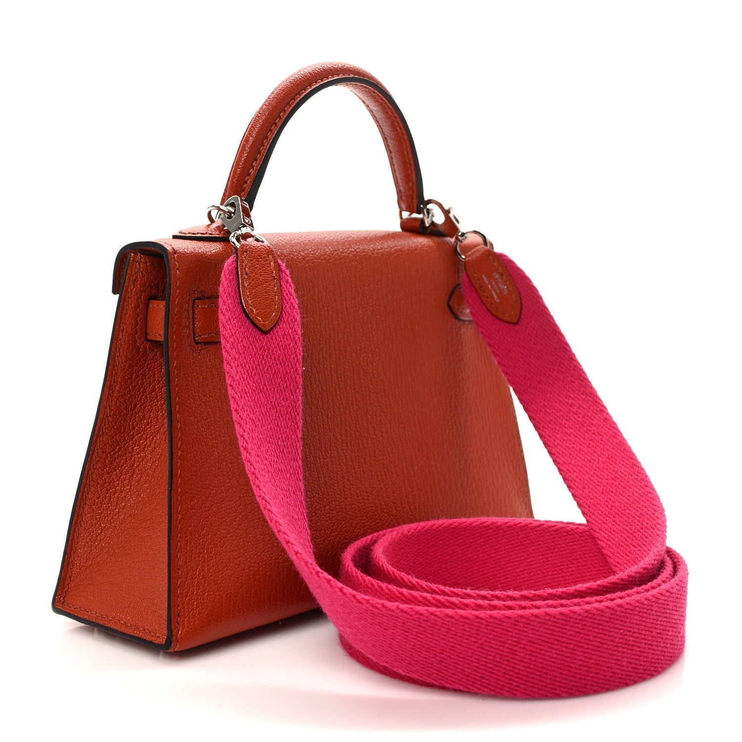 Hermes Chevre Mysore Kelly Sellier Cuivre Rose Mexico Handbag Mini Travel Bag Rose Mexico 1557035