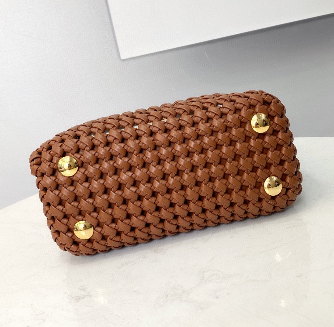 Braided Brown Mini Travel Bag