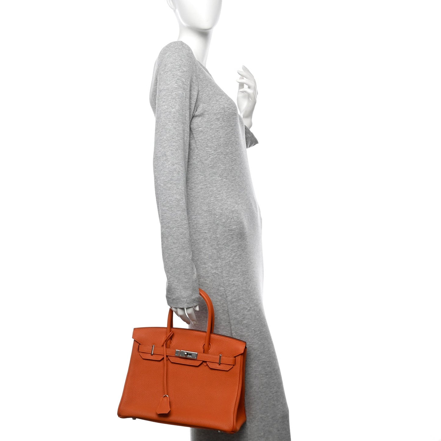 Hermes Togo Birkin Handbag Orange Travel Bag