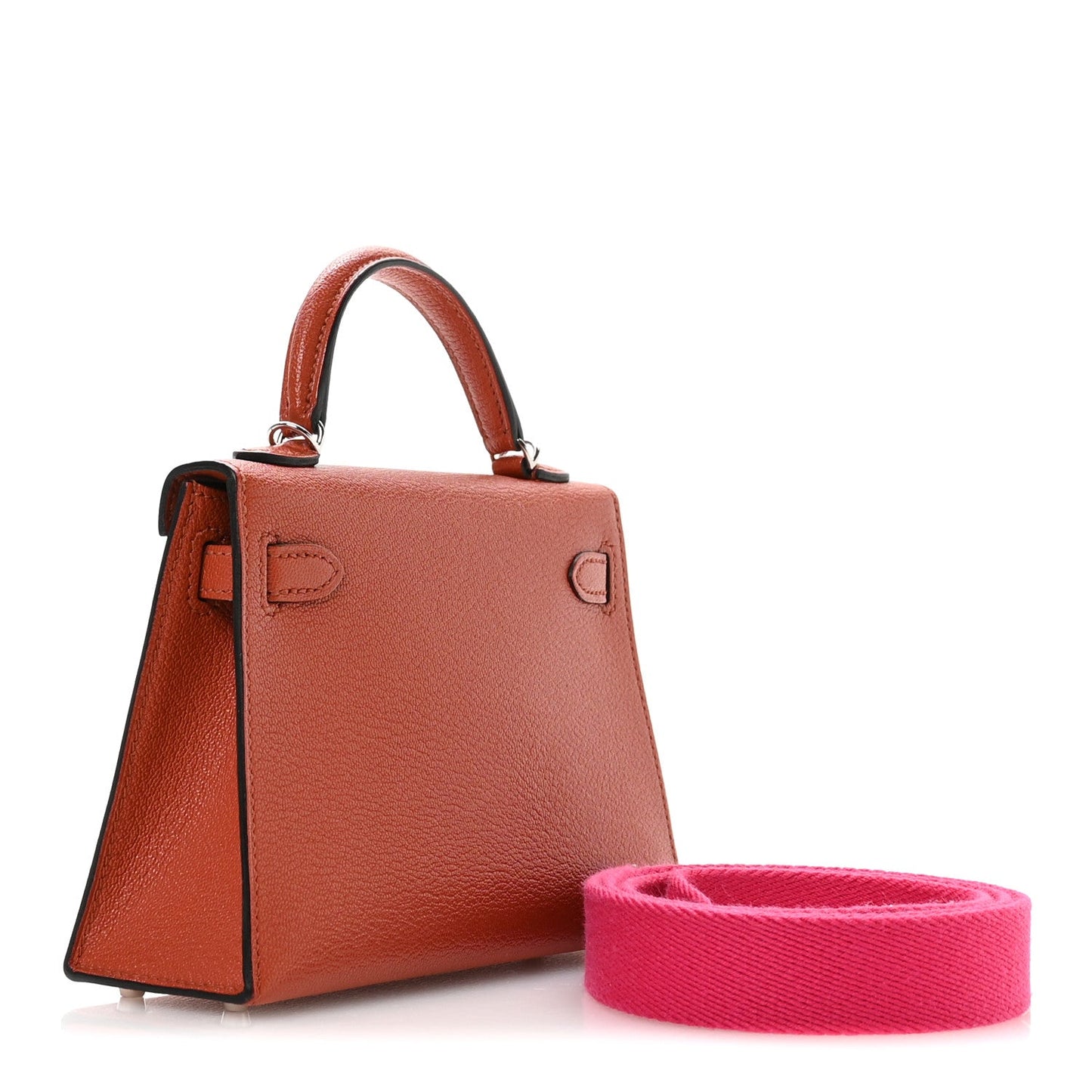 Hermes Chevre Mysore Kelly Sellier Cuivre Rose Mexico Handbag Mini Travel Bag