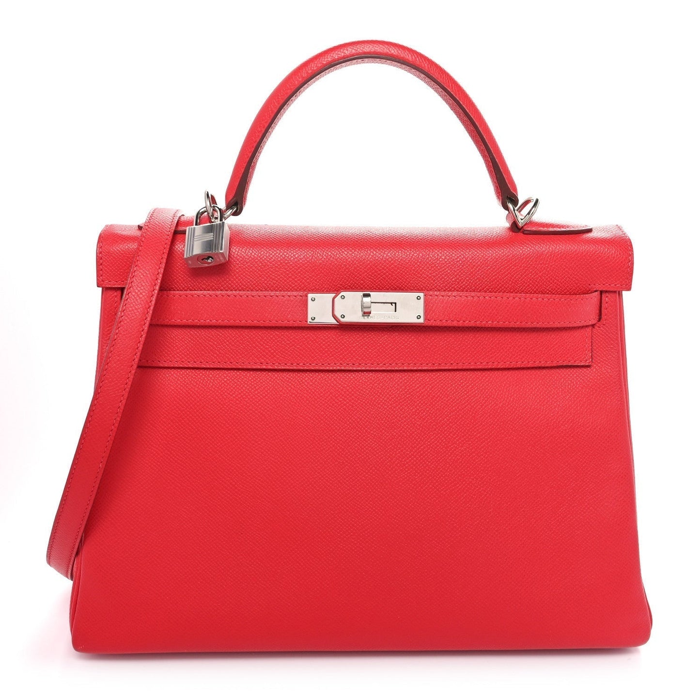 Hermes Epsom Kelly Retourne Vermillion Handbag Travel Bag