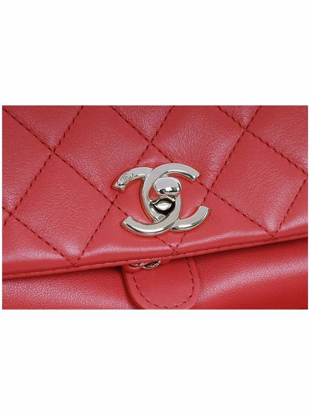 CC Logo Carpskin Backpack Red Chanel
