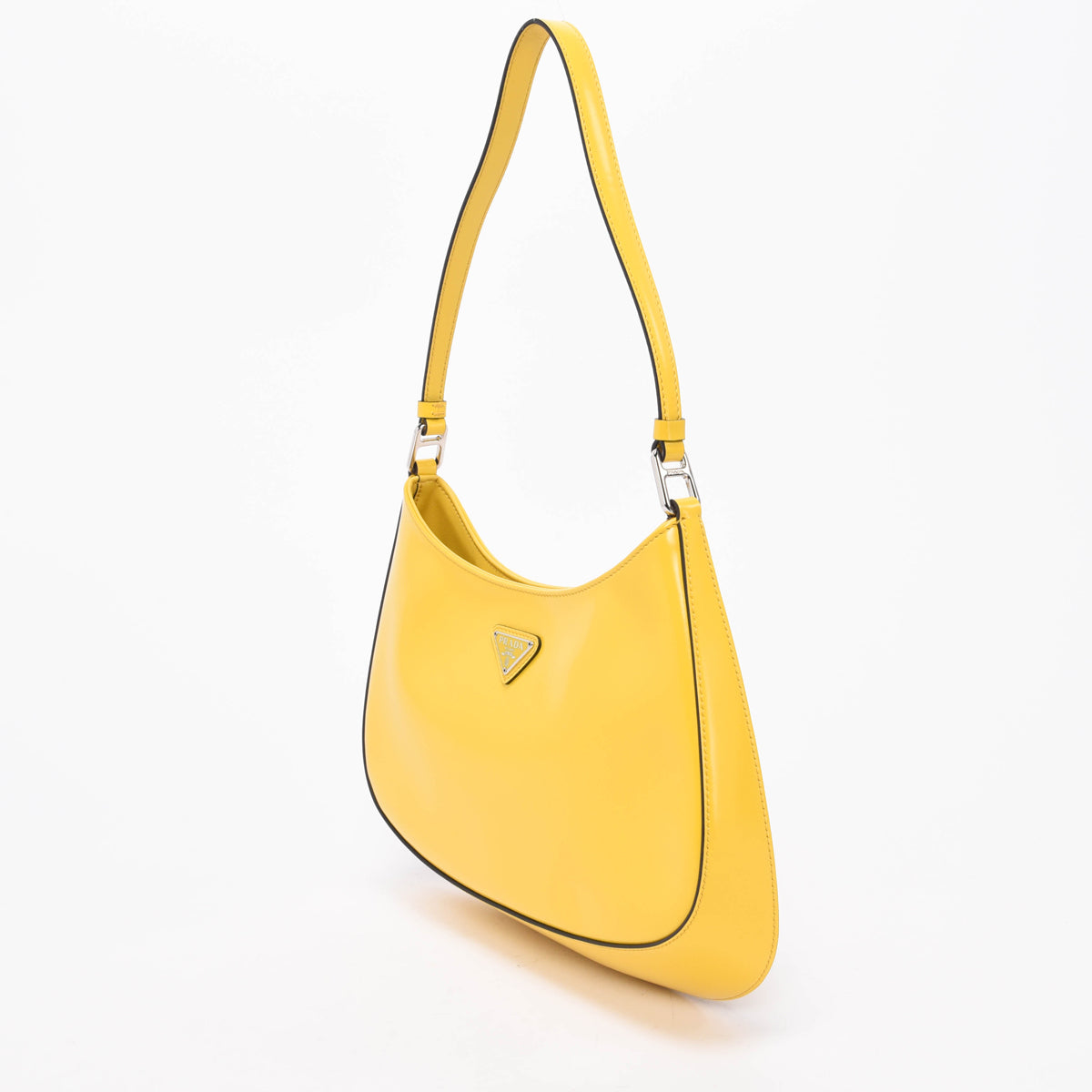 Prada Brushed Calfskin Cleo Shoulder Bag Yellow