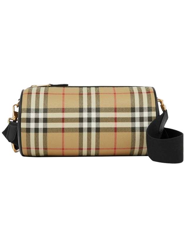 Burberry Luxury Check Barrel Cross Bag Archive Black Beige Travel Bag
