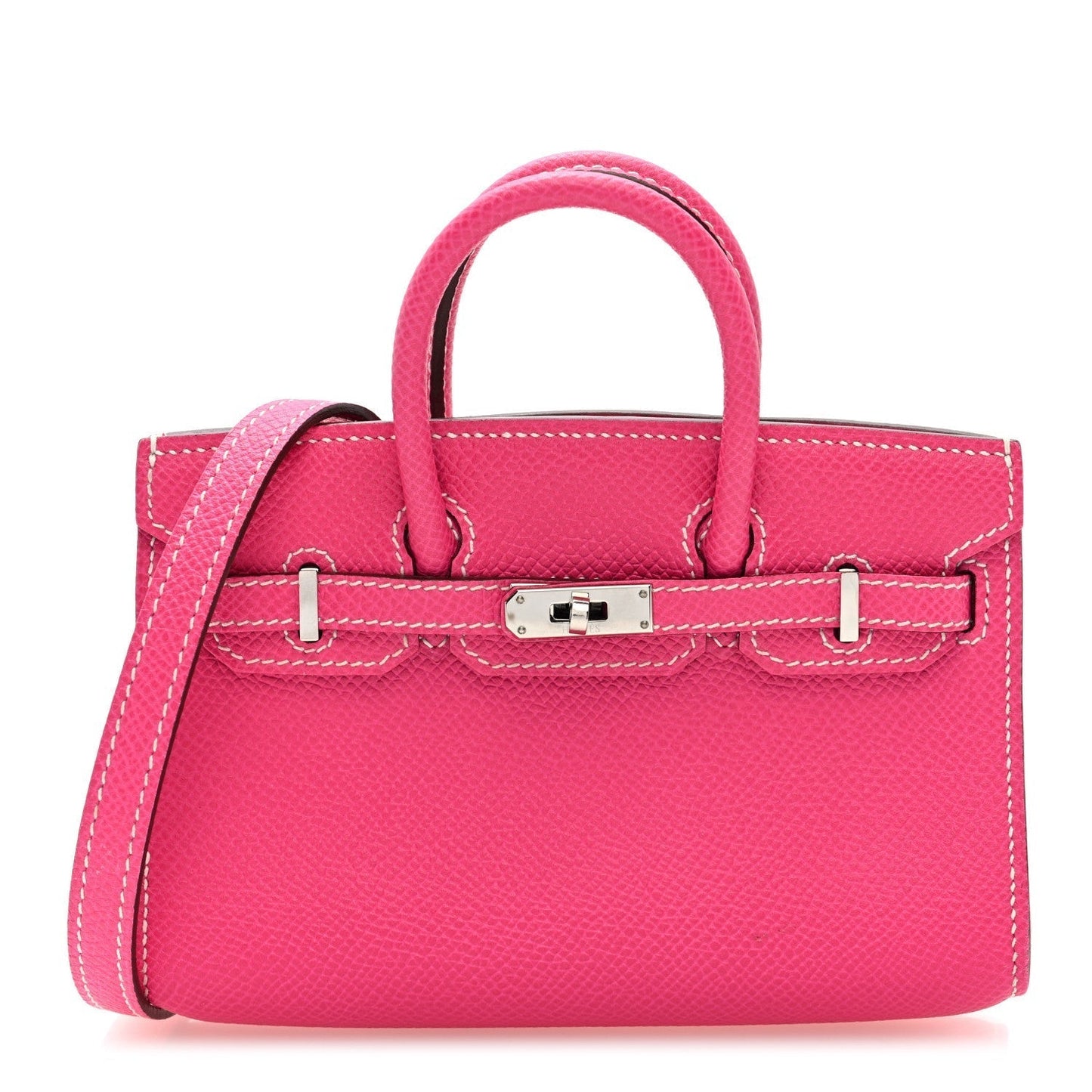 Hermes Epsom Birkin Rose Tyrien Handbag Micro Travel Bag