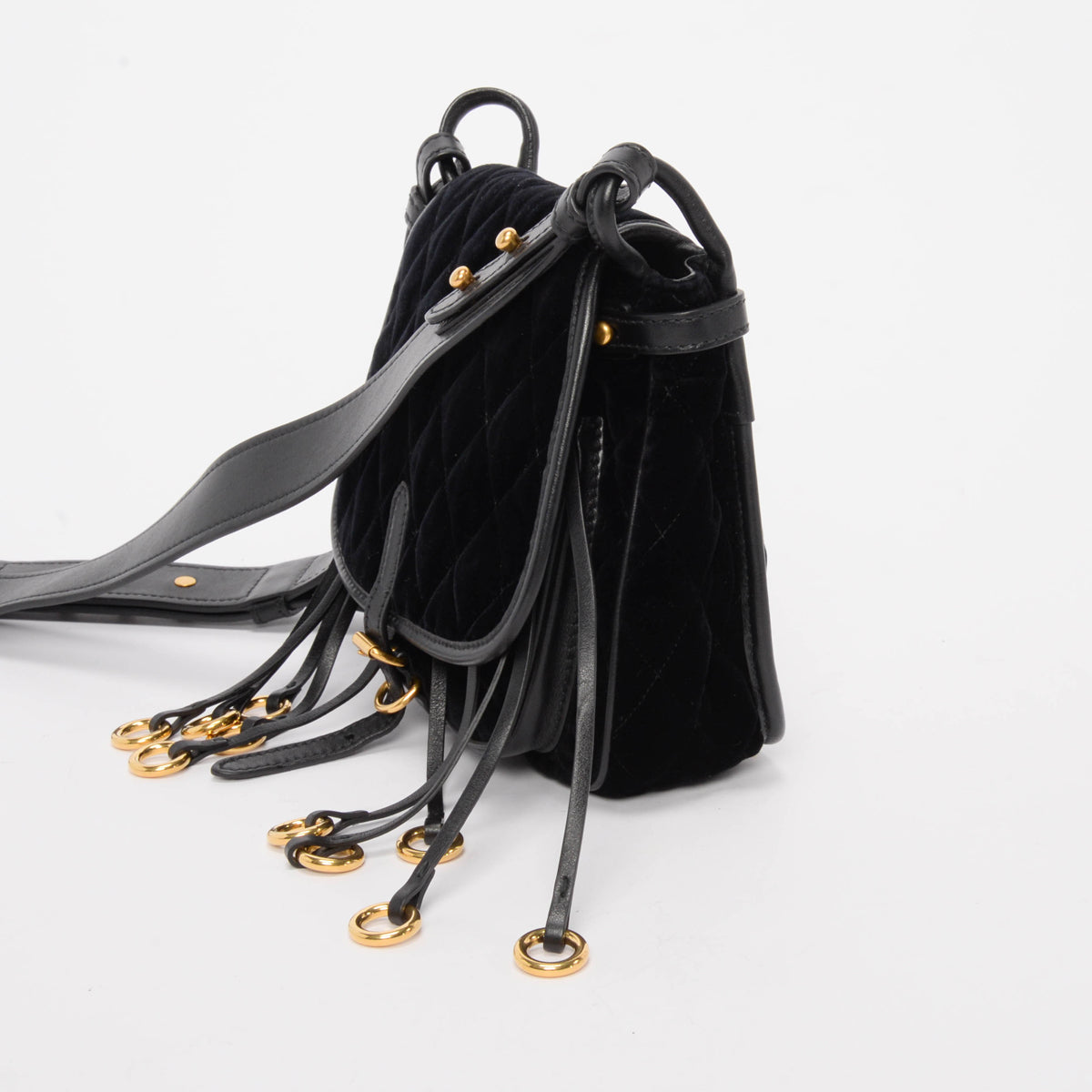 Prada Velvet Velluto Impuntu Corsaire Bag Quilted Black Travel Bag