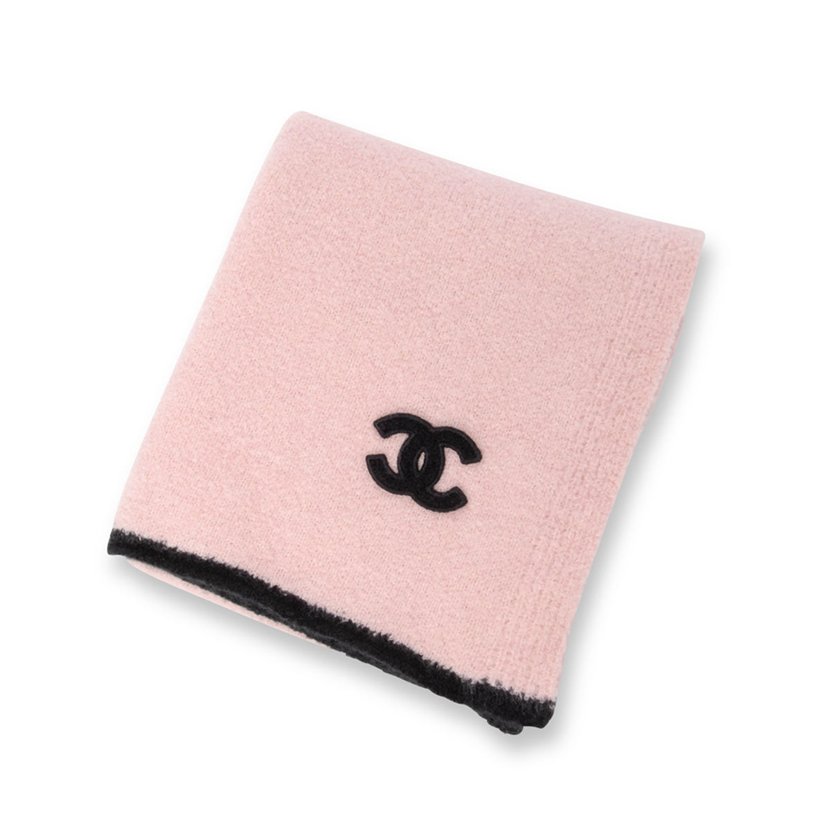 Chanel Pink & Black Cashmere Knit CC Scarf Handbag