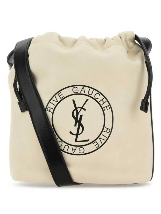 YSL Saint Laurent Saint Laurent Trending Rive Gauche Laced Bag Leather Cream Bucket Bag