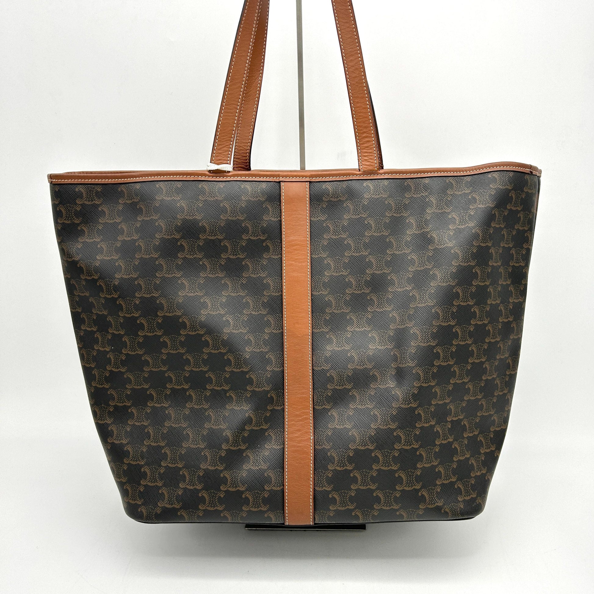Luxury Triomphe Calfskin Cabas Bag Canvas Medium Travel Bag