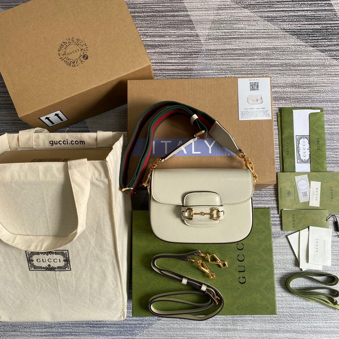 gg Horsebit , ’s 8in White Mini Bag