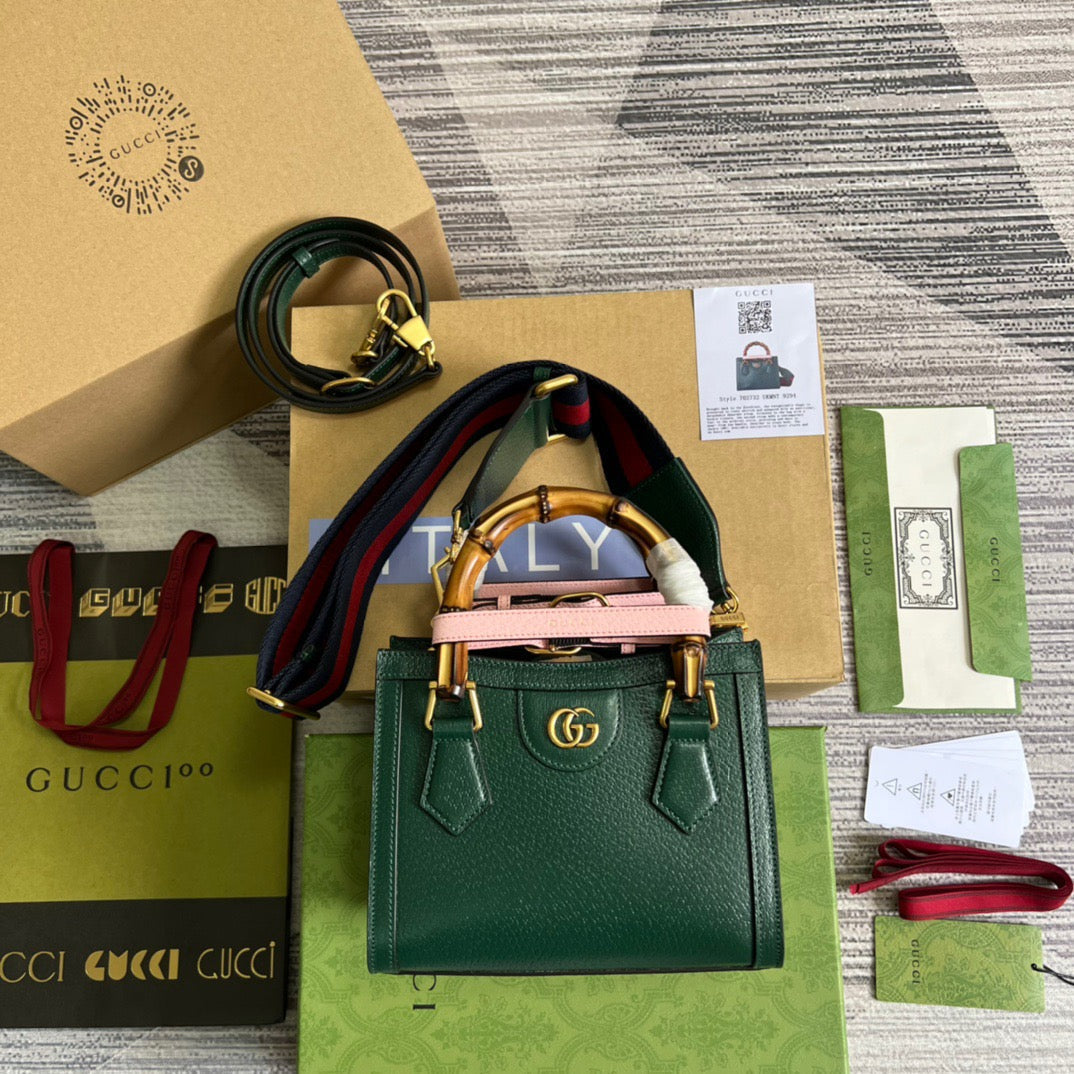 gg Diana , ’s 7.9in Green Mini Tote Bag