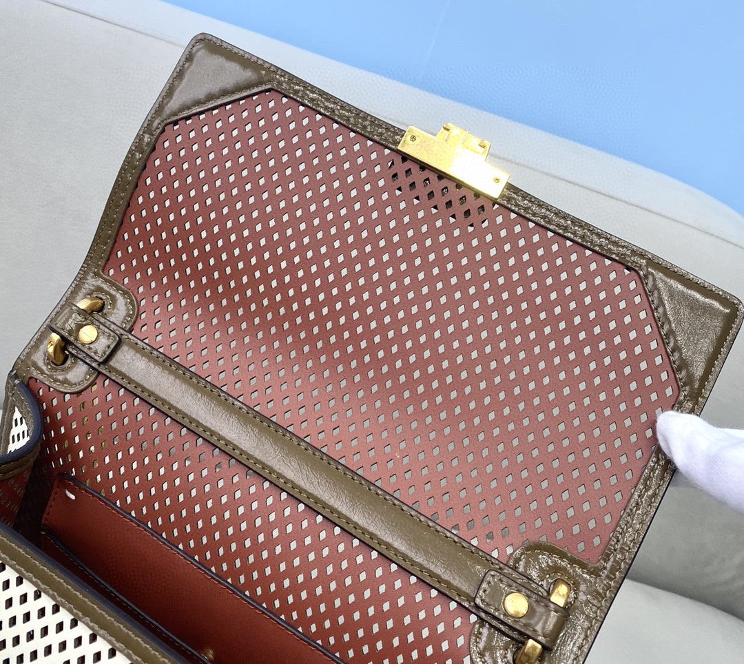 Top QualityTop Quality Kan U White Brown Medium Handbag