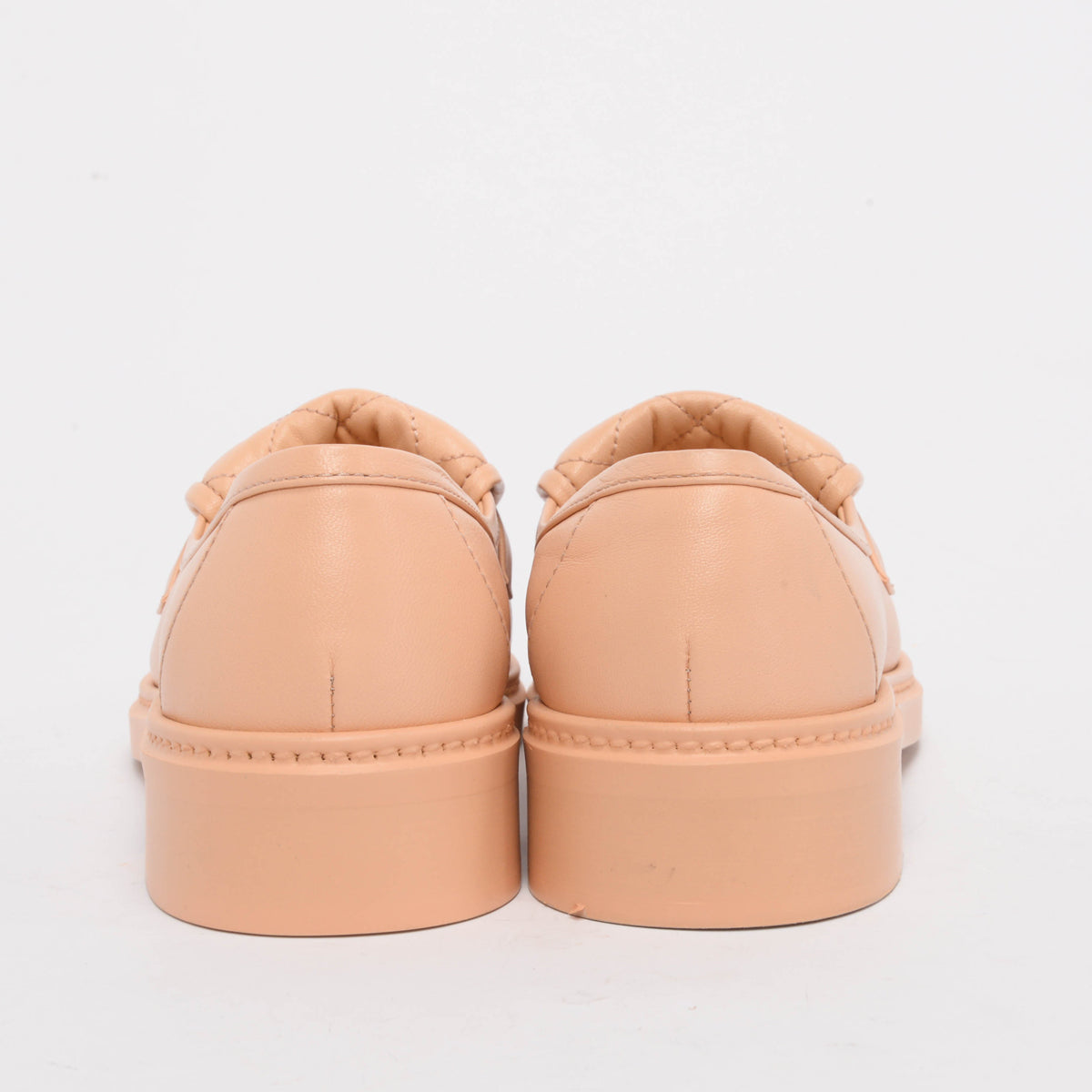 Chanel Beige Lambskin Cc Turnlock Loafers 36