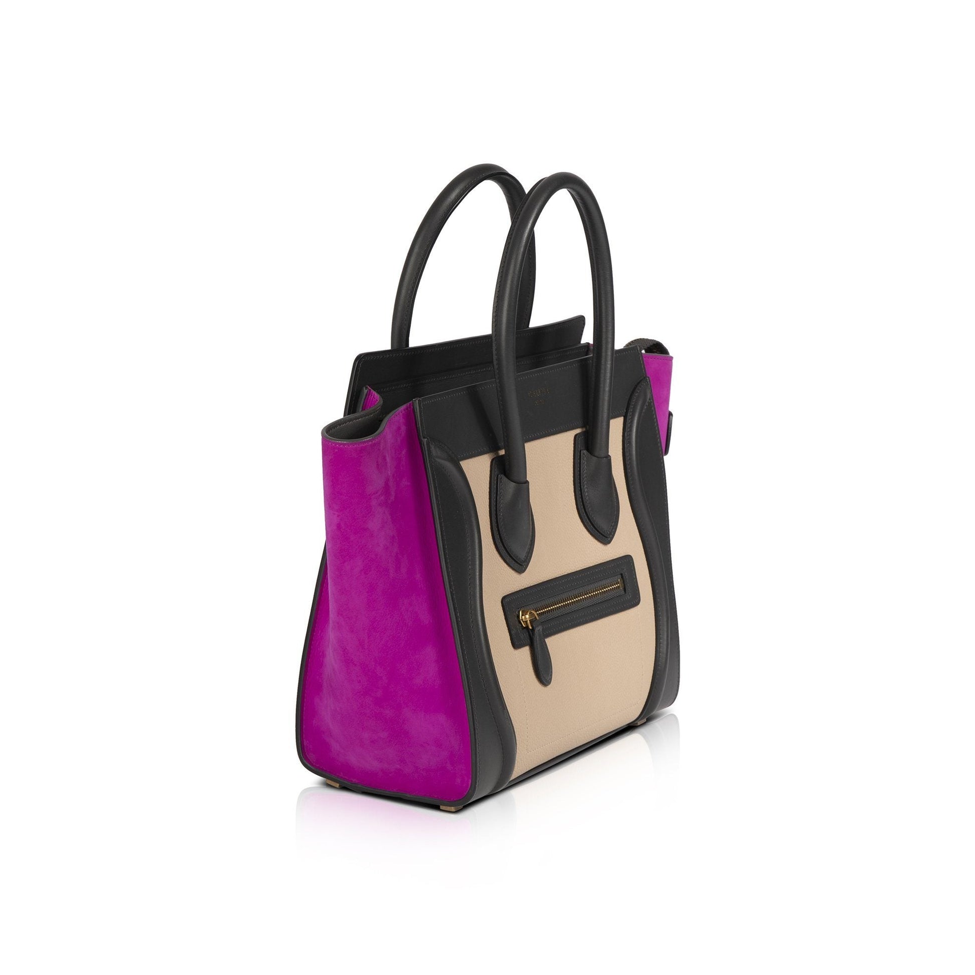 Celine Tricolor Micro Luggage Tote Handbag Tote Bag