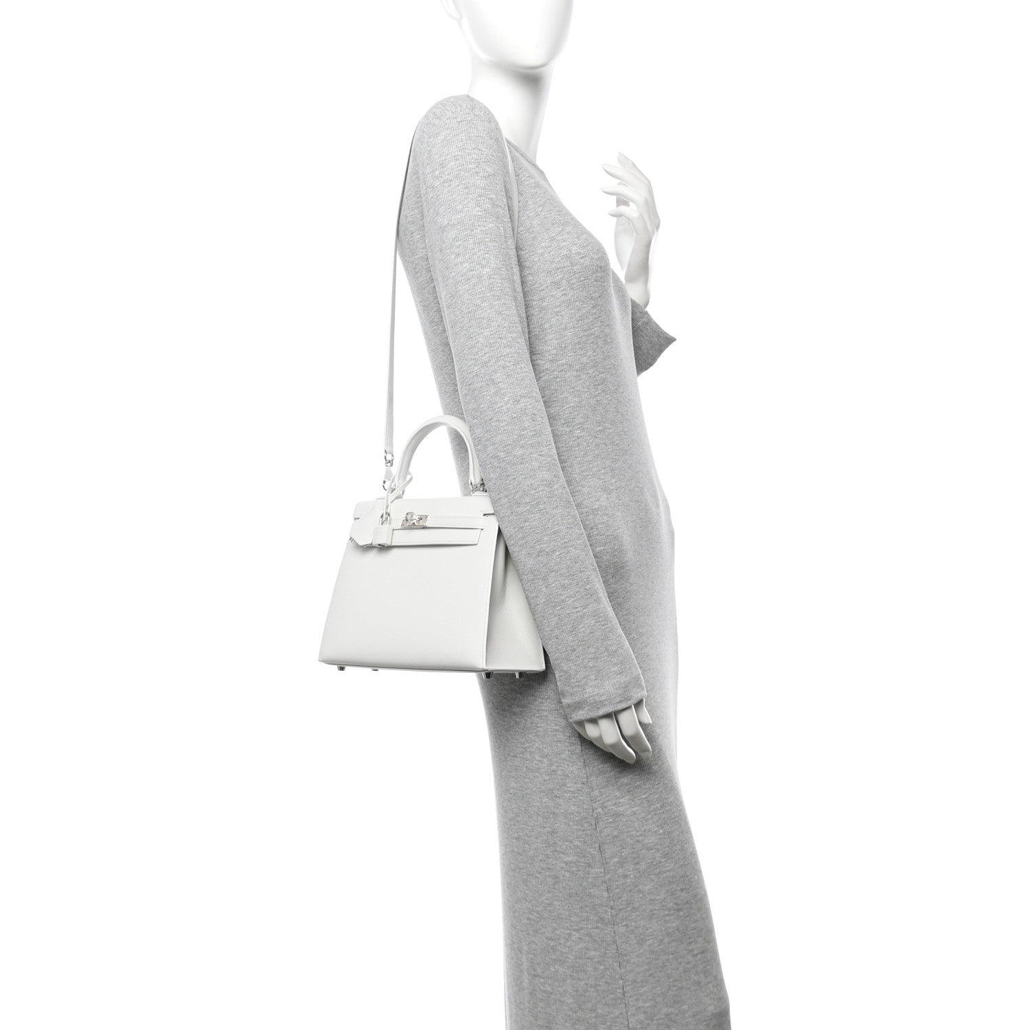 Hermes Epsom Kelly Sellier New Handbag White Travel Bag