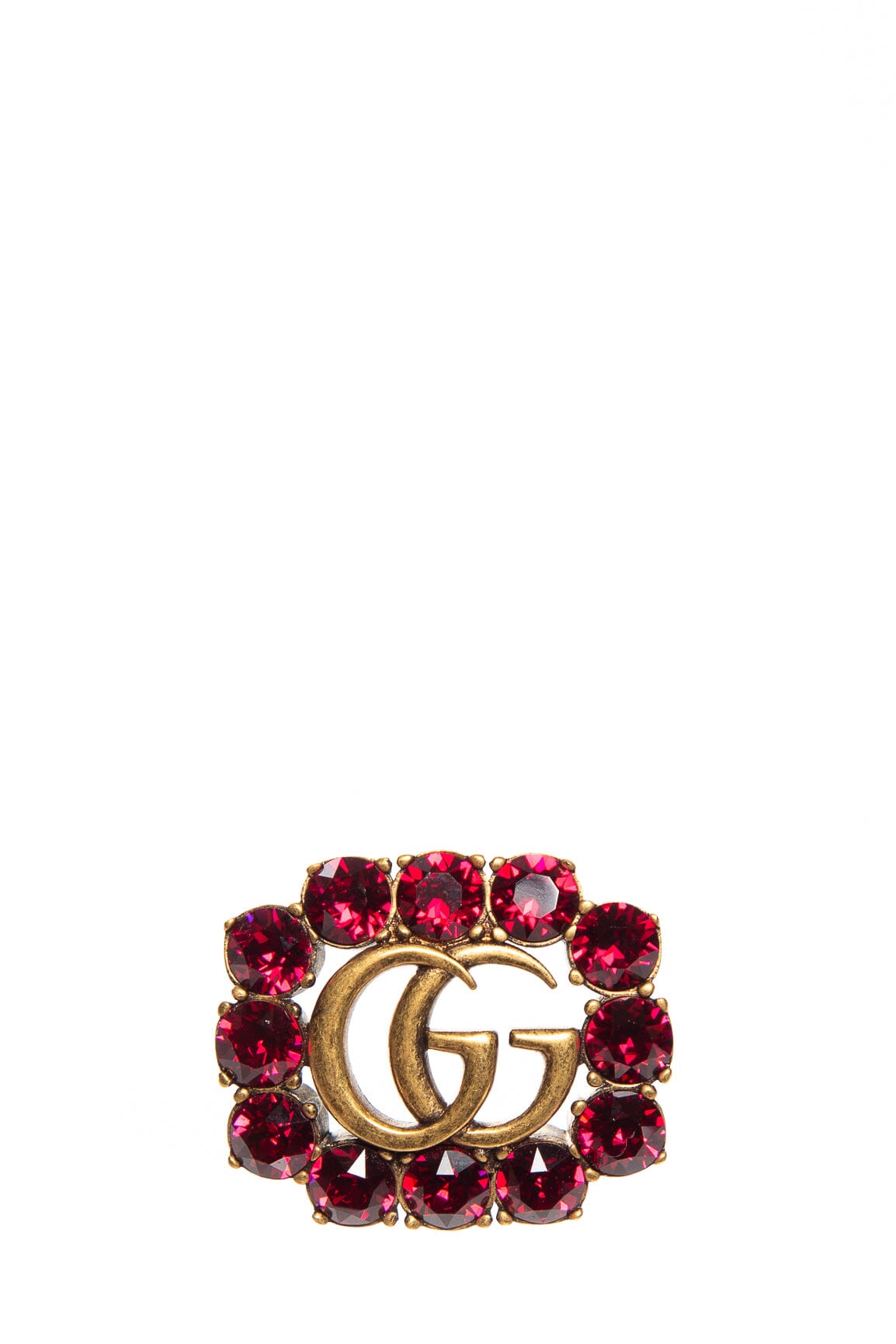 Gucci GG Red Crystal Brooch