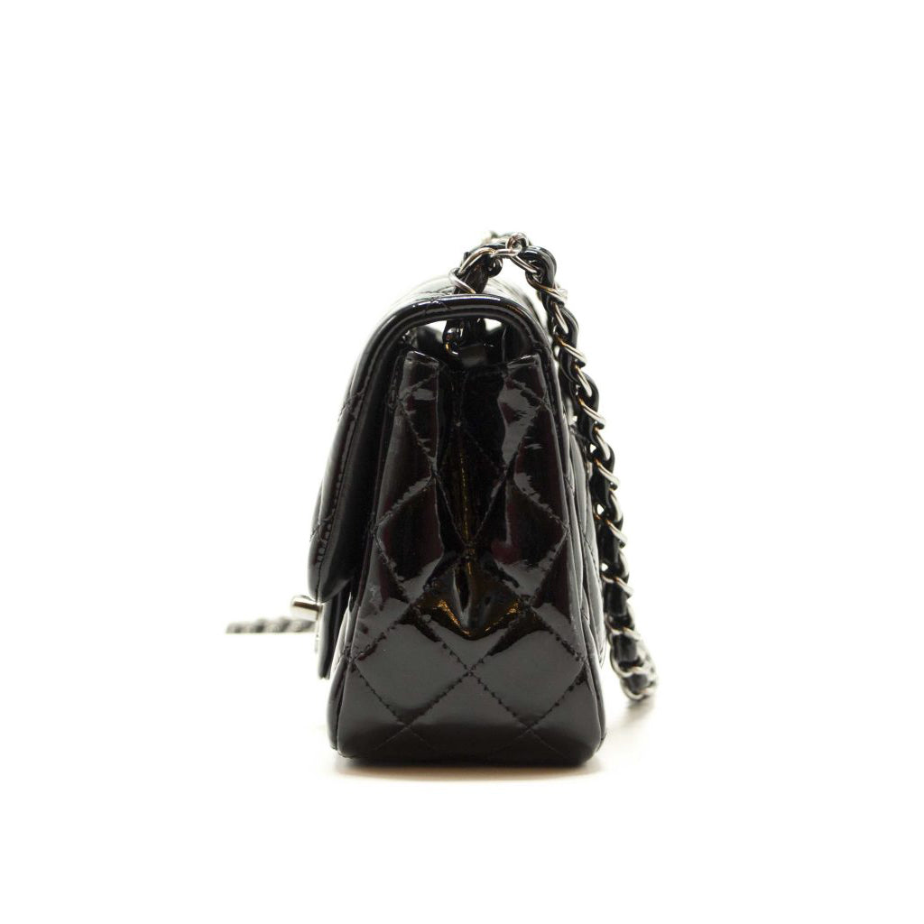 Chanel Quilted Patent Leather Mini Square Flap Bag