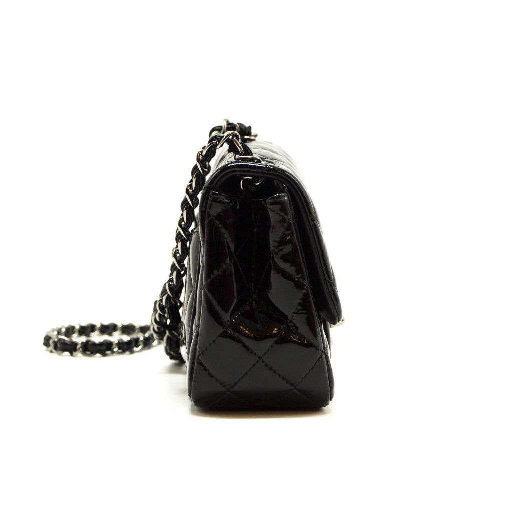 Chanel Quilted Patent Leather Mini Square Flap Bag