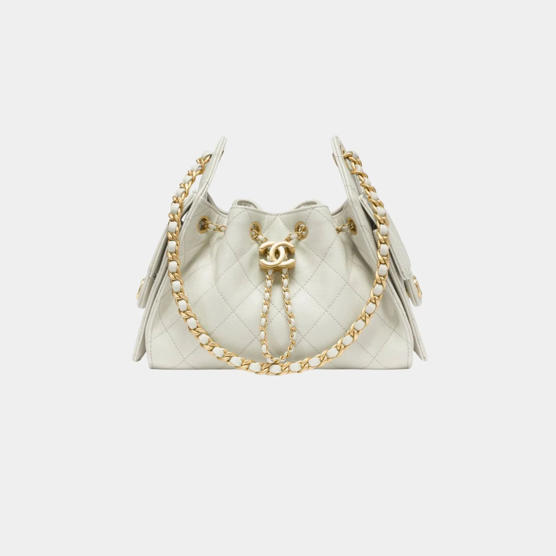 Chanel 25 Mini Handbag Grained Calfskin & Gold Tone Metal