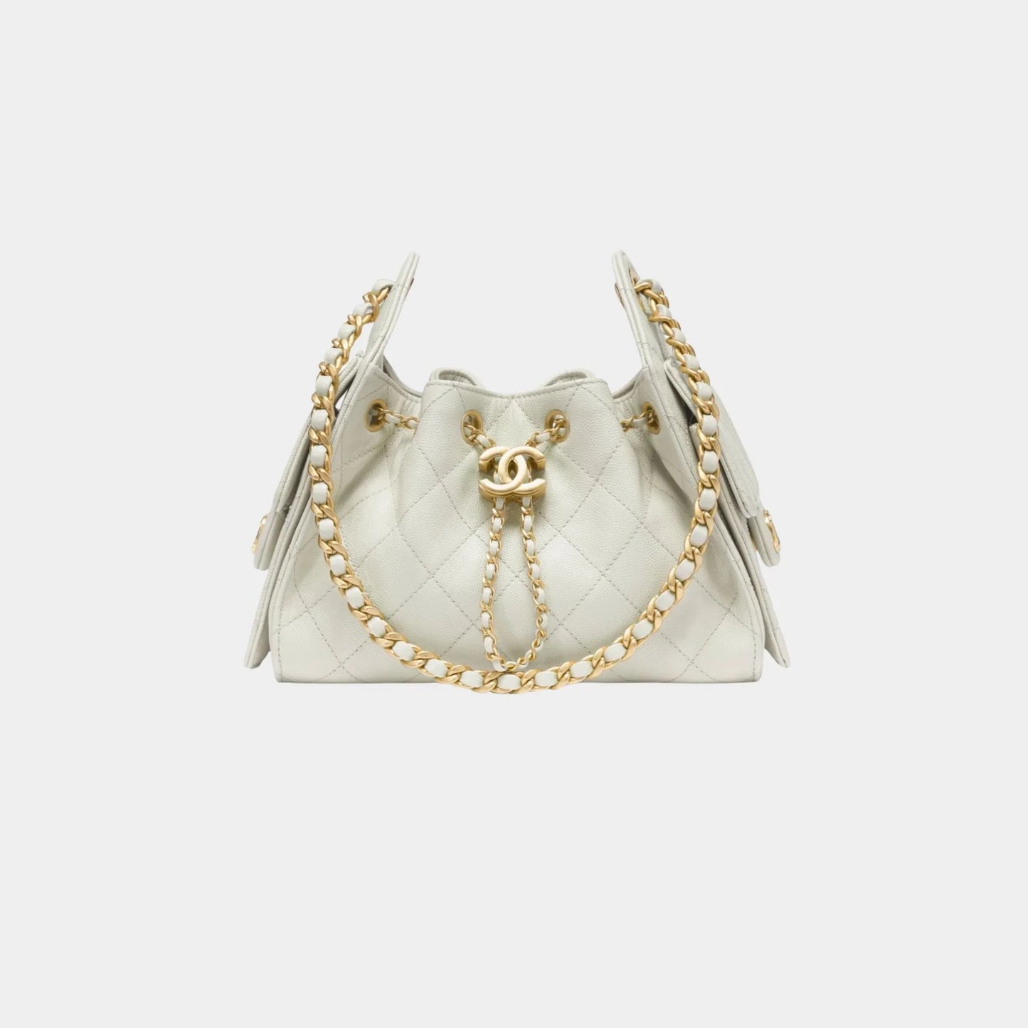 Chanel 25 Mini Handbag Grained Calfskin & Gold Tone Metal