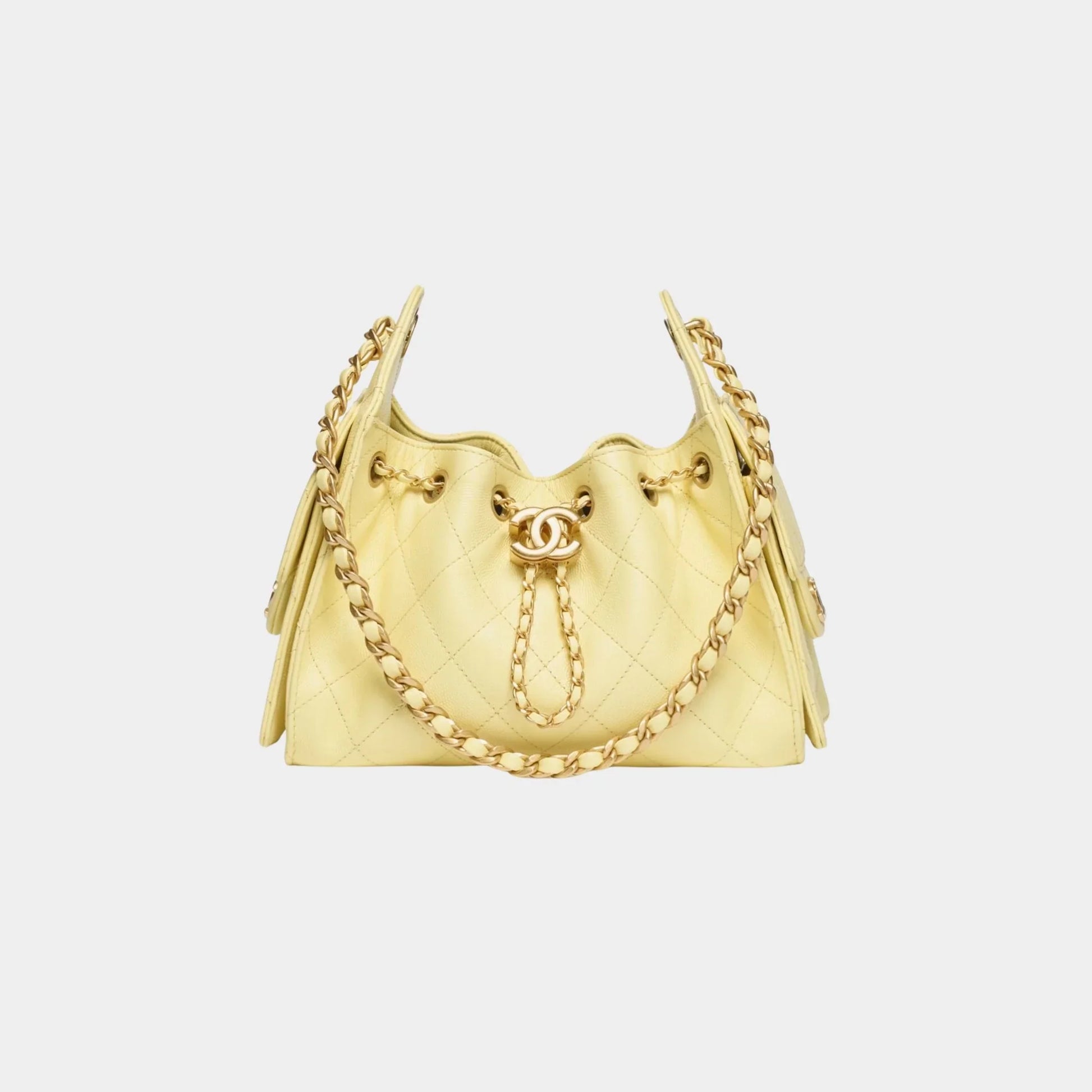 Chanel 25 Mini Handbag Grained Calfskin & Gold Tone Metal