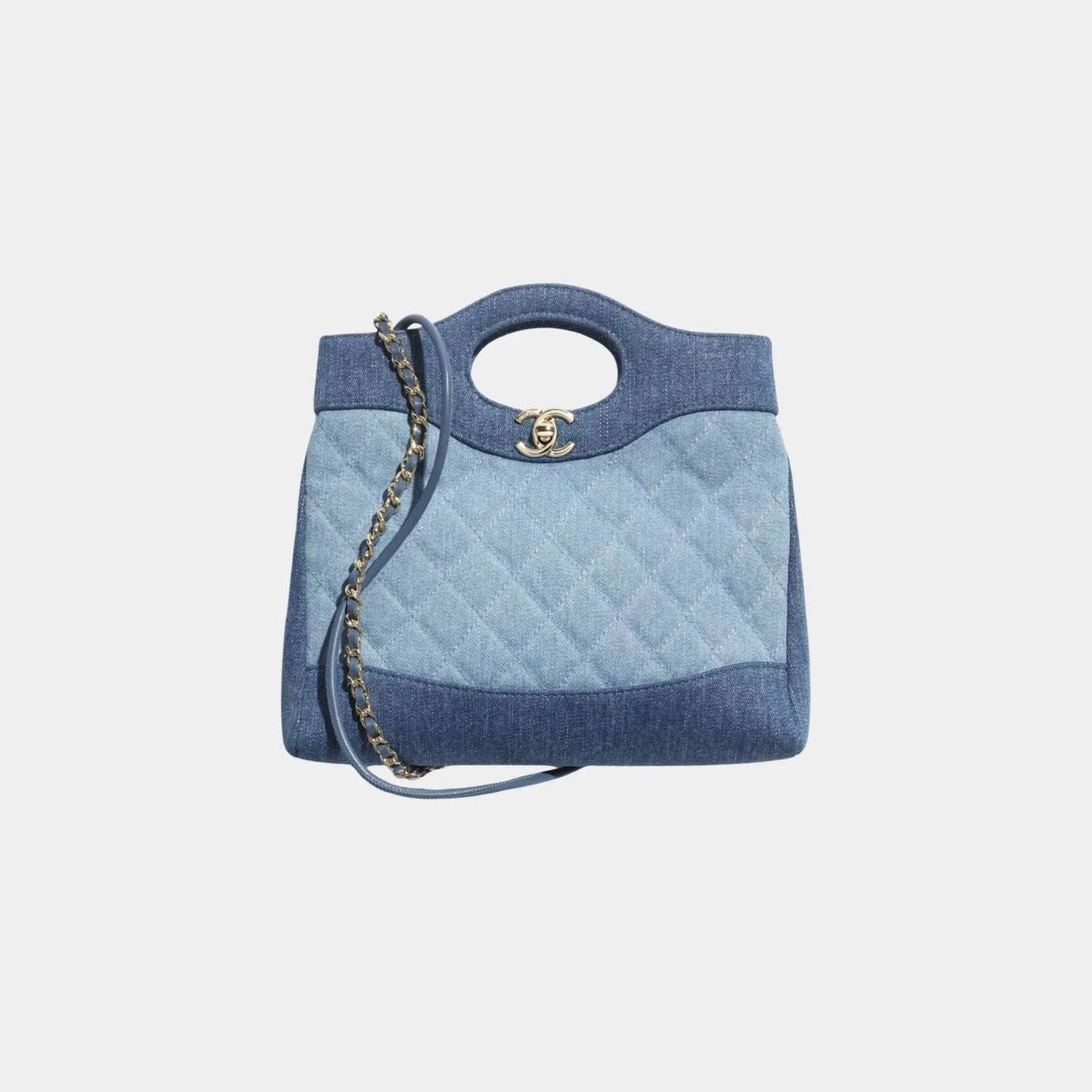 Chanel 31 Mini Shopping Bag Washed Denim & Gold Tone Metal