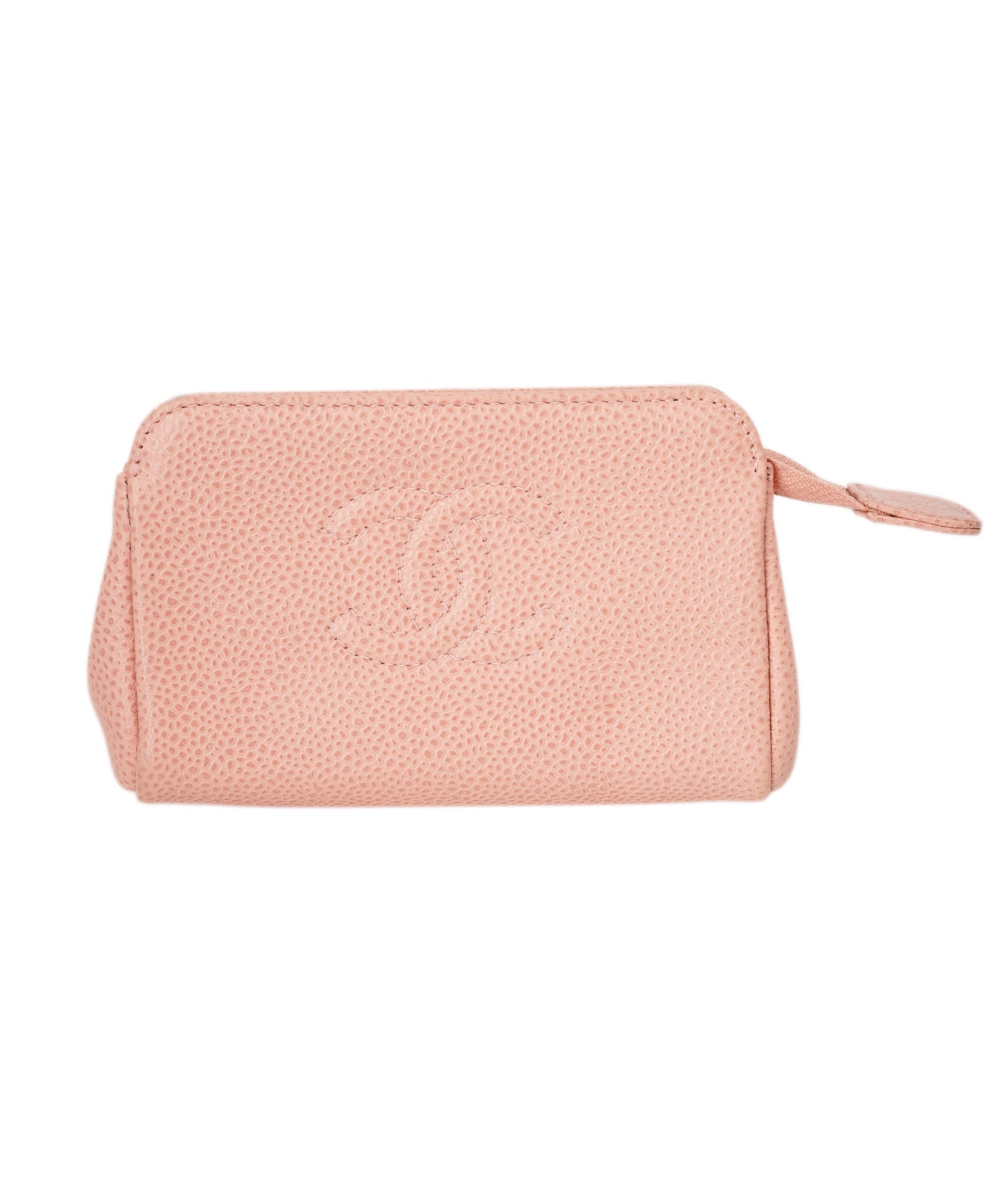 CHANEL COCO Mark Coin Purse Caviar Skin Pink CC Auth bs15464 DBXS1642