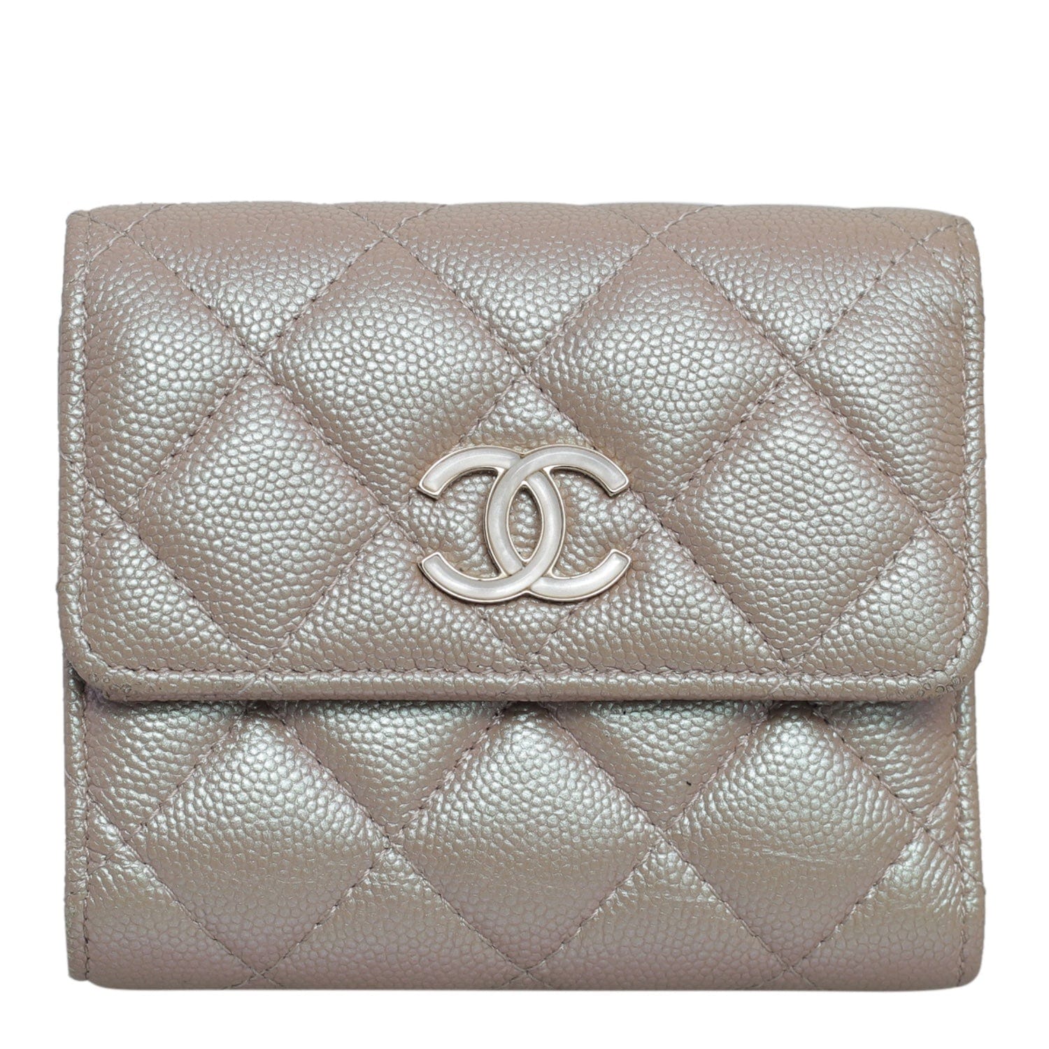 Chanel Irridescent Caviar Tri-Fold Wallet 03438A