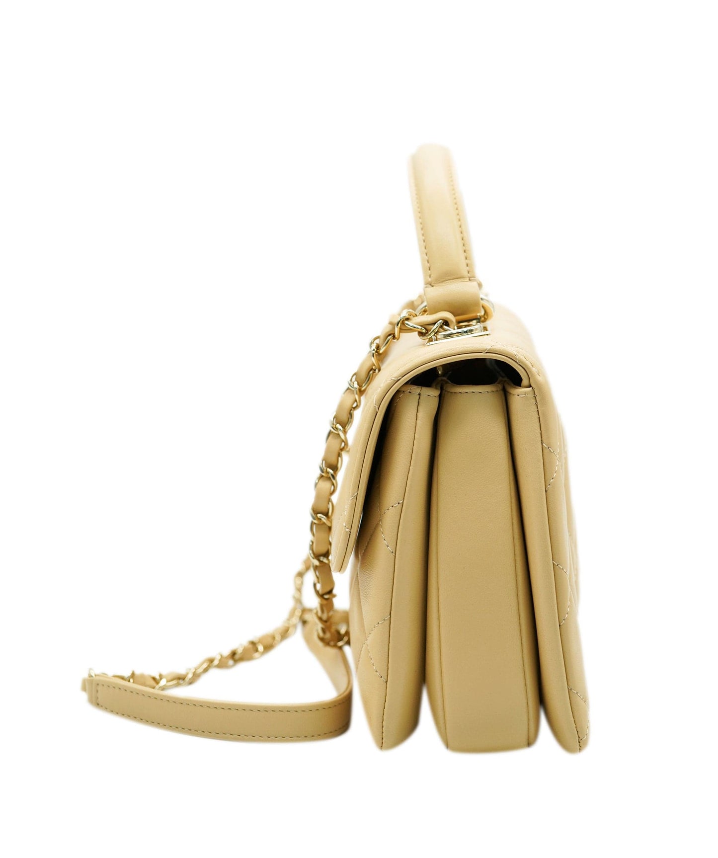 Chanel Beige Lambskin Matelasse Trendy  ALC1766