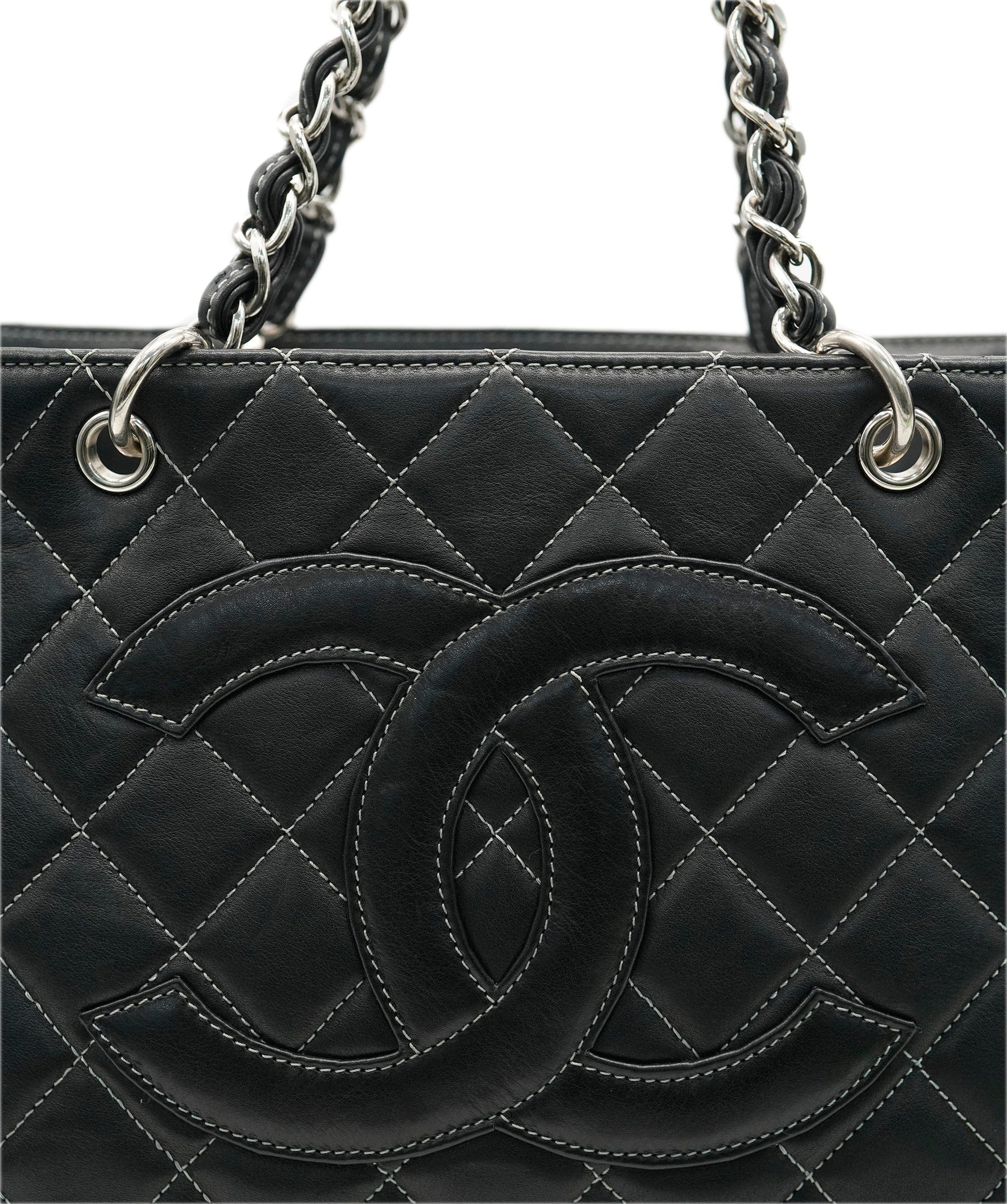 CHANEL Big COCO Chain Shoulder Bag Leather Black DBXS2169