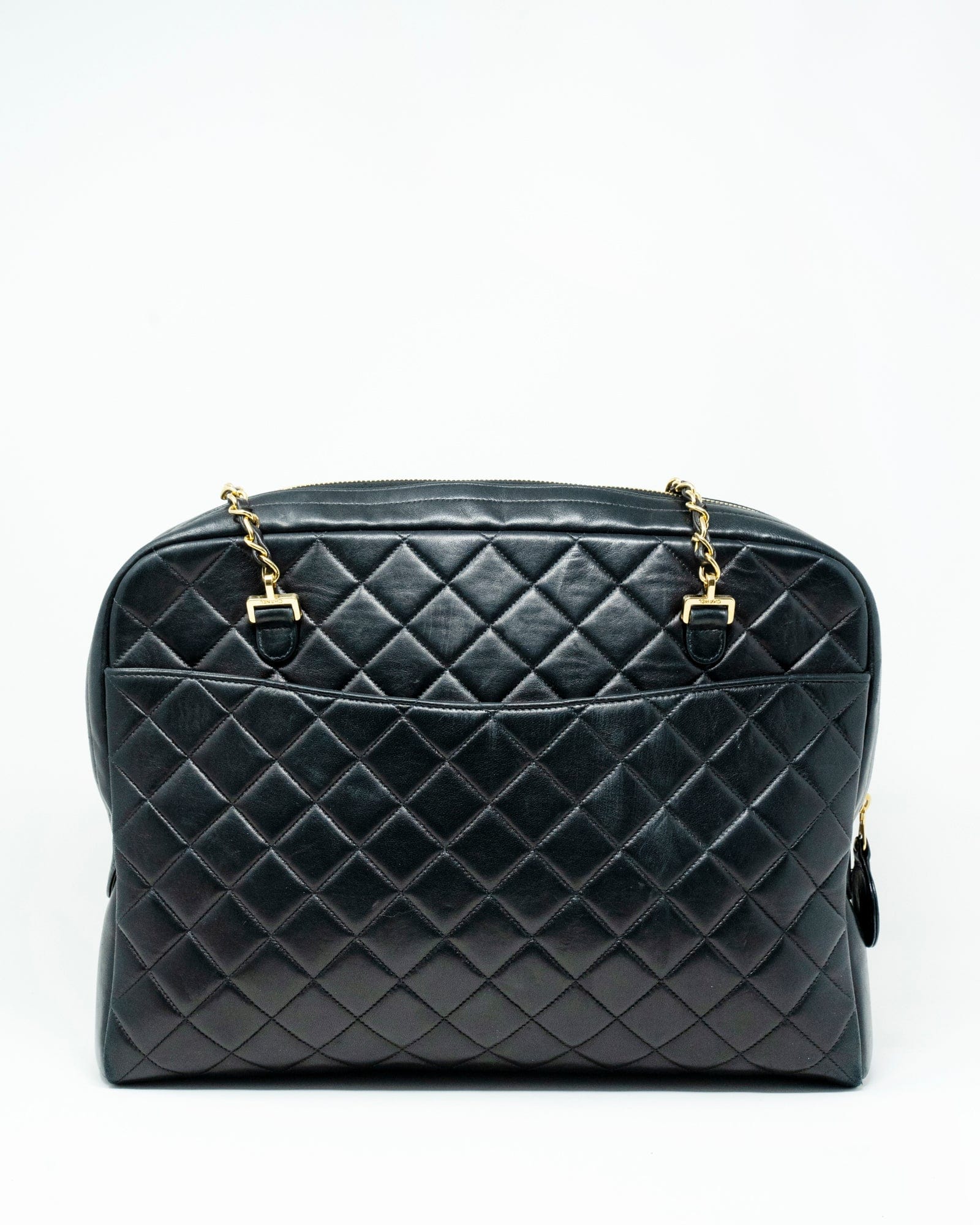 Chanel black lambskin quilted bag  - AGL1962