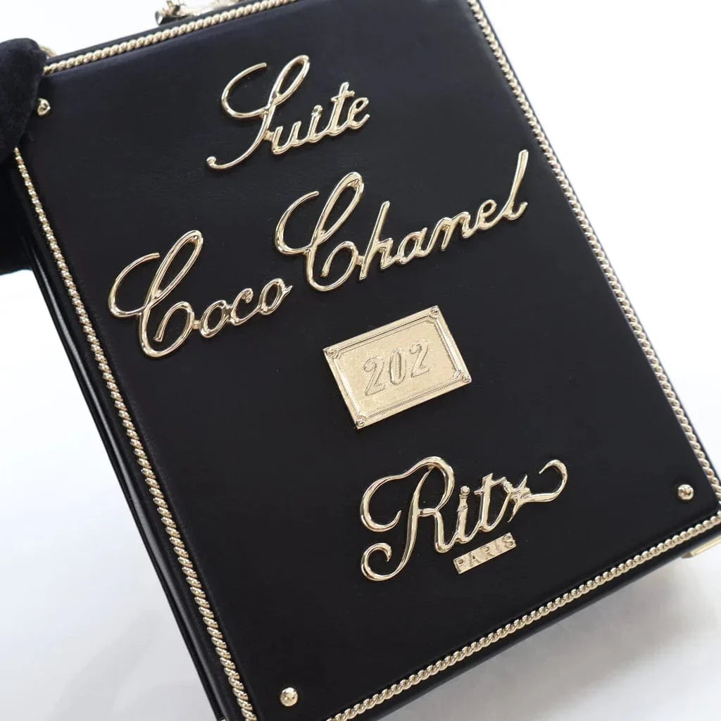 Chanel Black Lambskin Room Card Minaudiere Evening Bag L-03BKIN