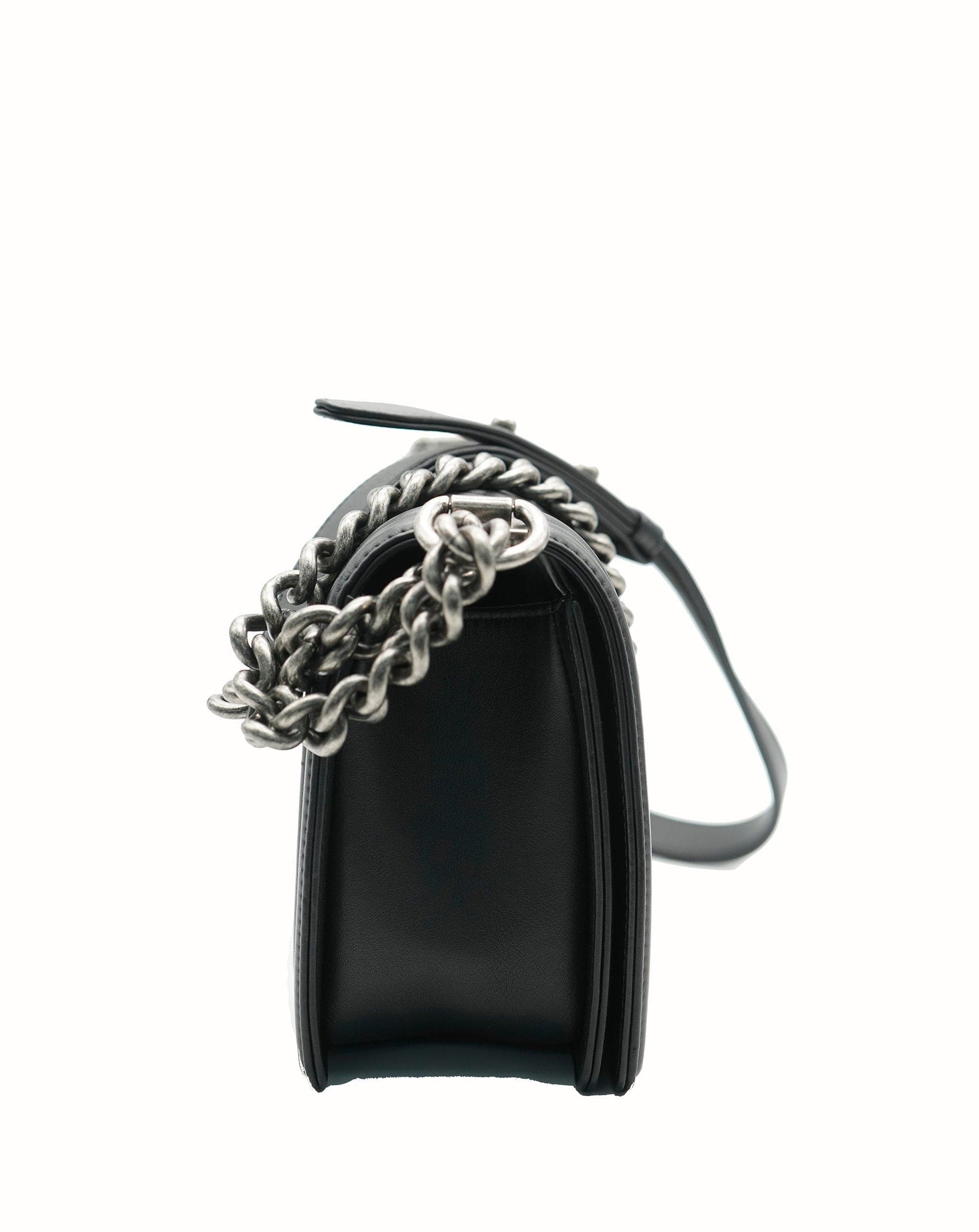 Chanel Black Medium Boy Bag Lambskin with RHW  ALC1474