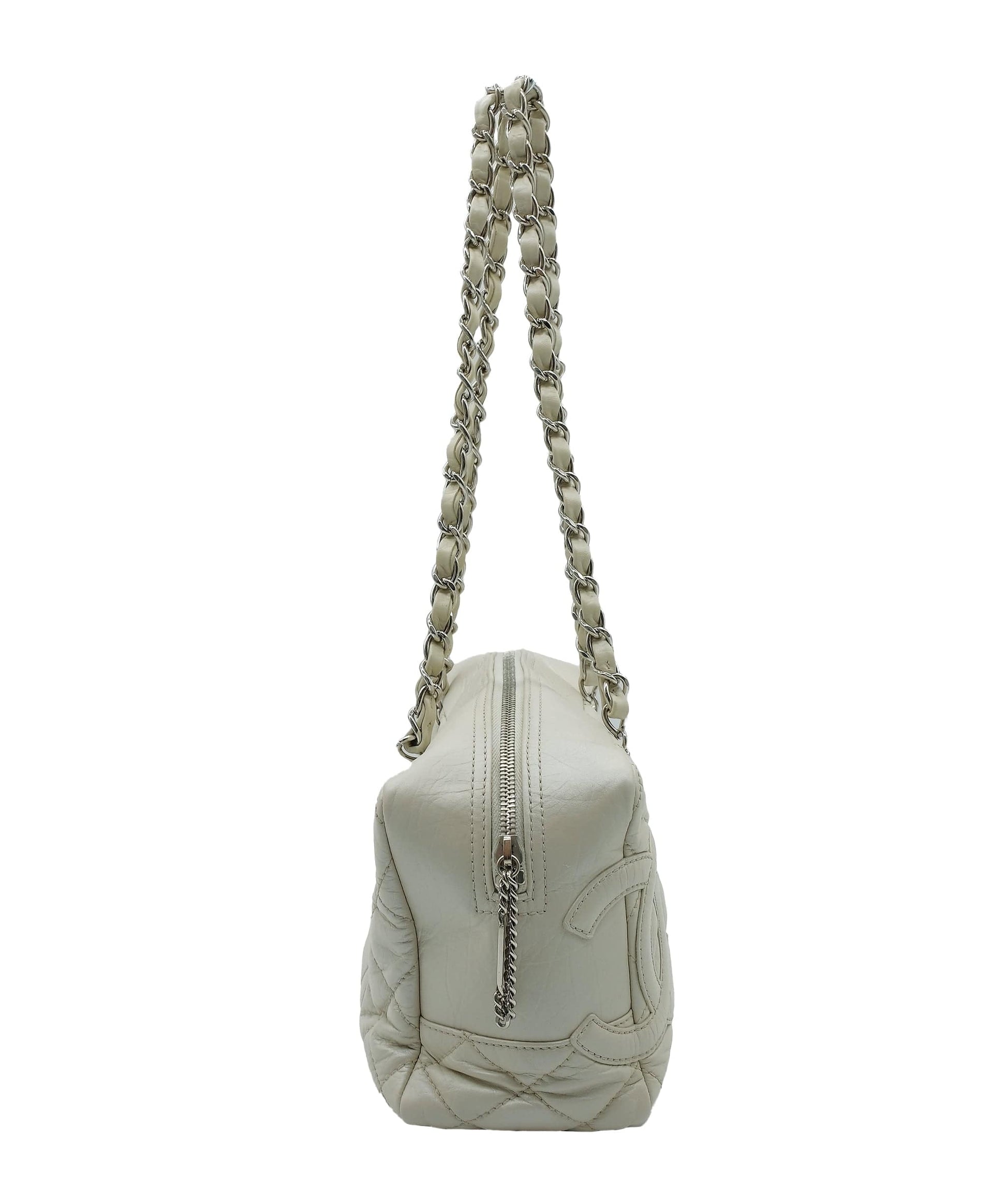 CHANEL CHAINED CAMBON BAG CREAM SHW AVC1894