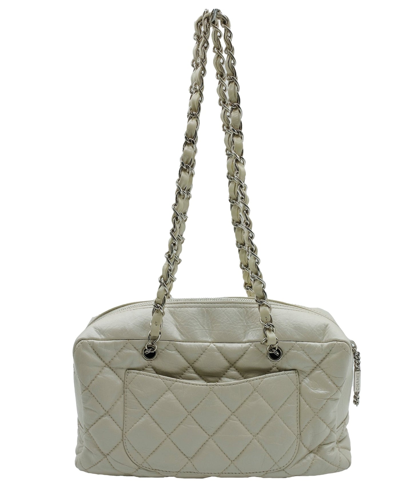 CHANEL CHAINED CAMBON BAG CREAM SHW AVC1894