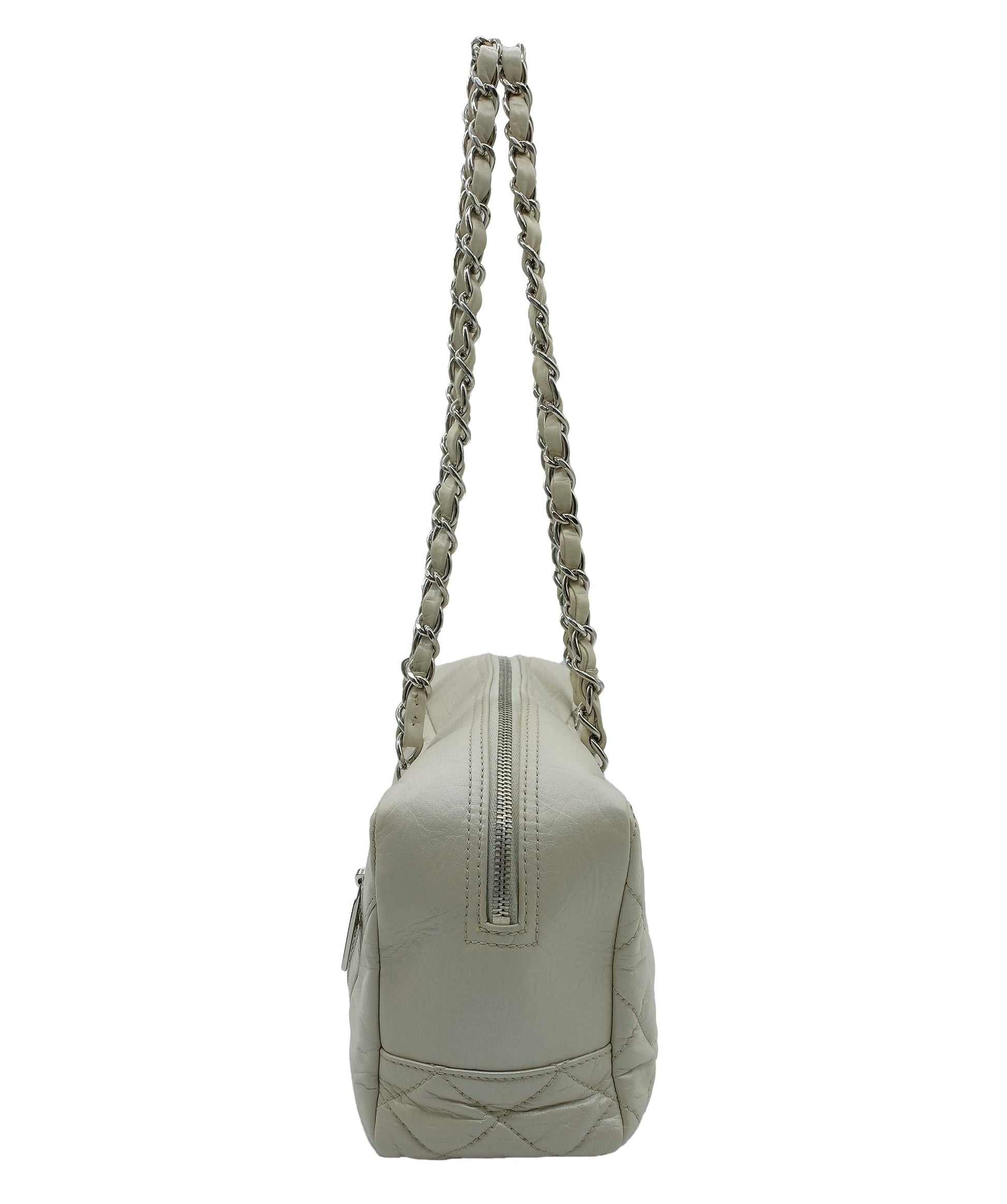 CHANEL CHAINED CAMBON BAG CREAM SHW AVC1894