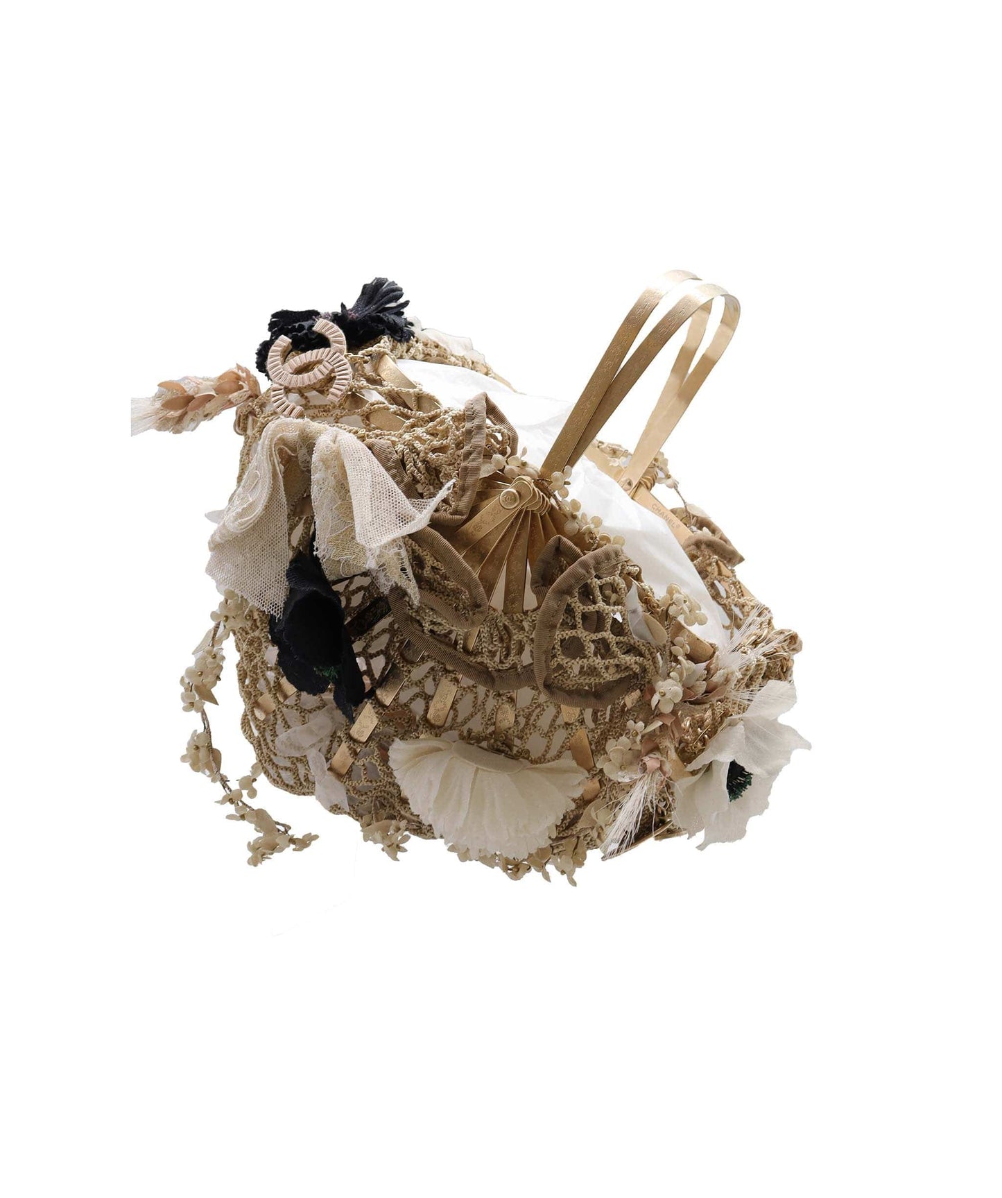 CHANEL COCOMARK BASKET BAG BEIGE METAL MESH DXBS2196